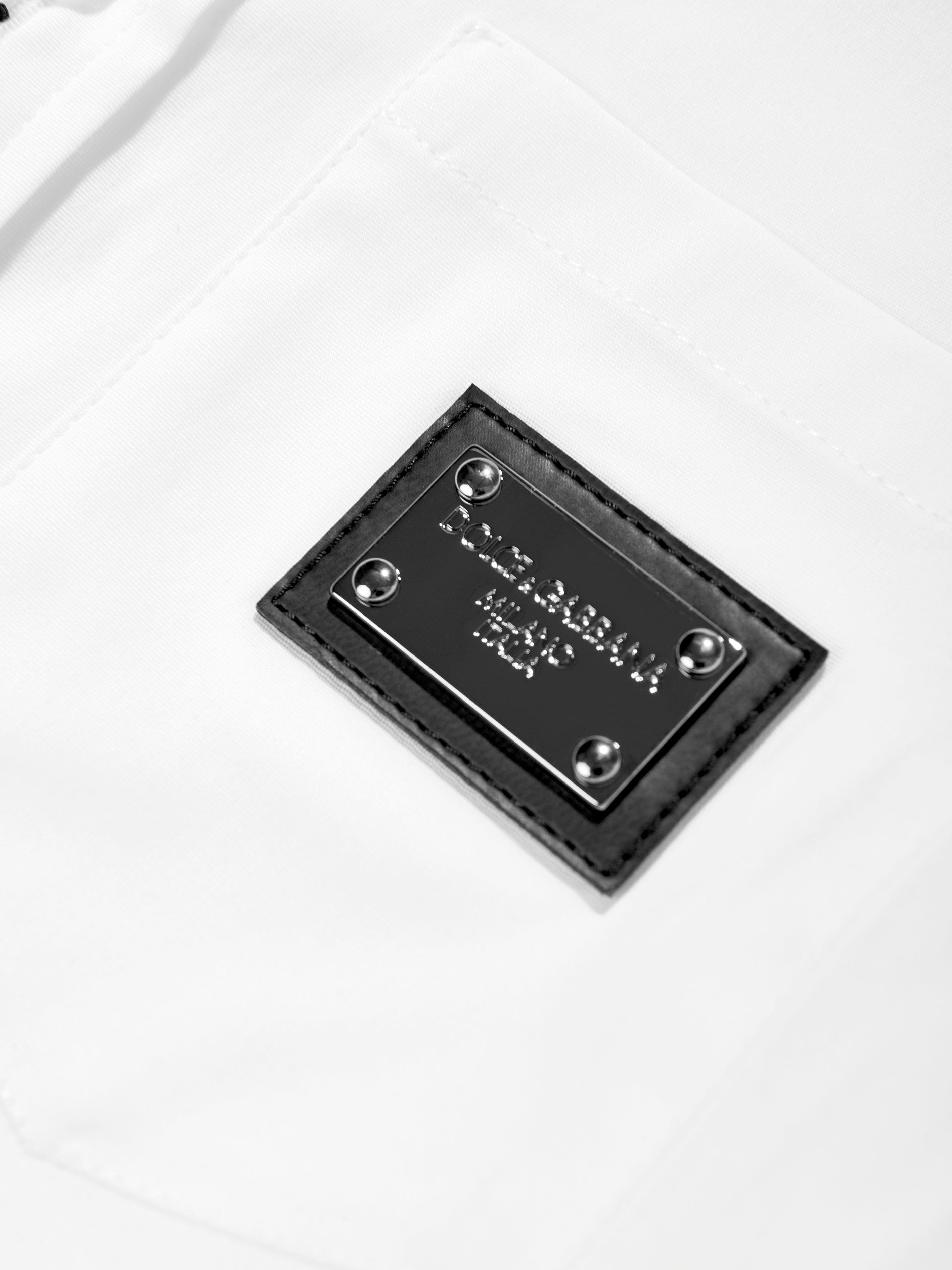 Dolce & Gabbana Boys Long Sleeve Logo Shirt in White Visit Online