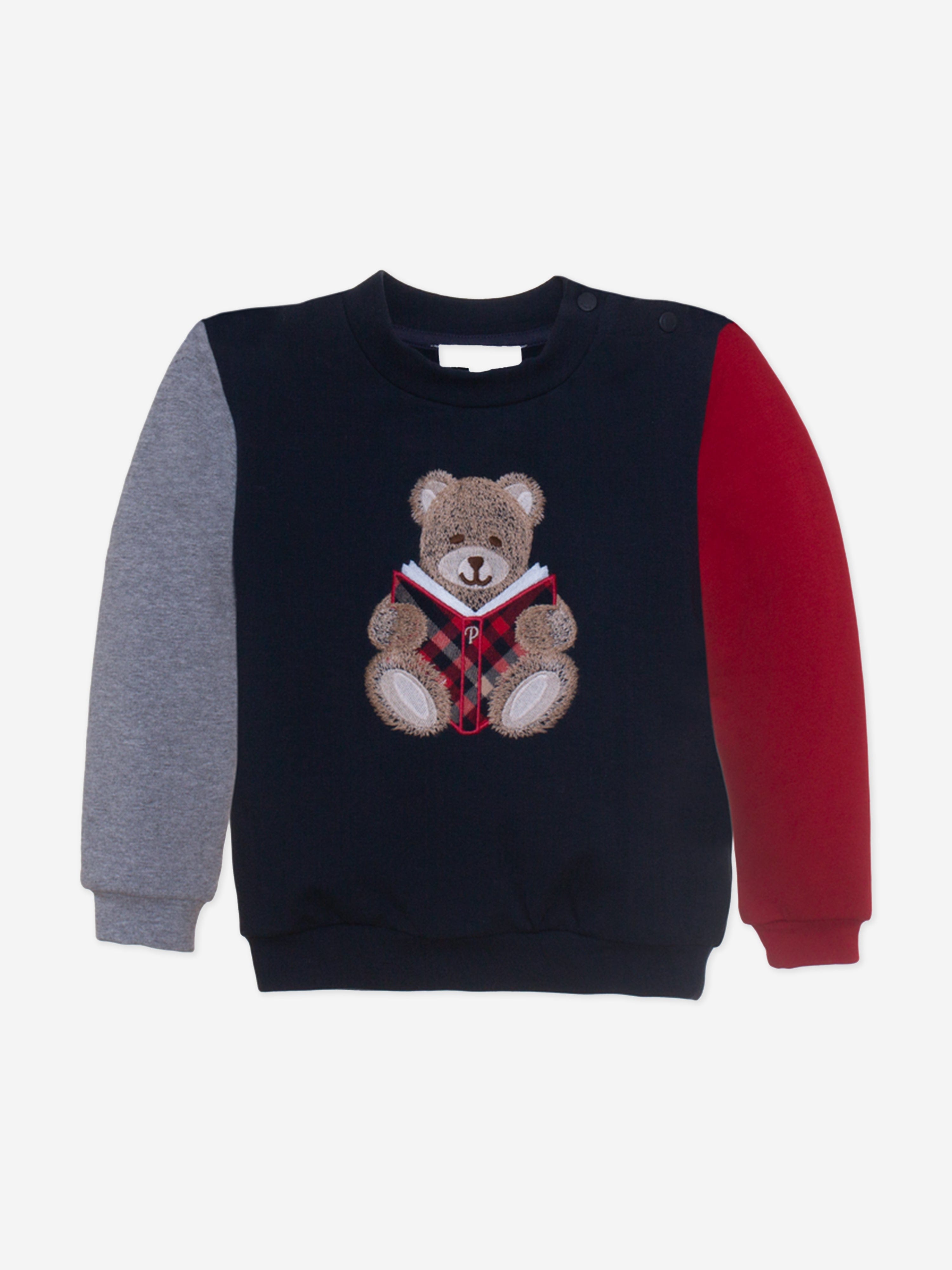 Patachou Baby Boys Teddy Bear Jumper in Navy Discount Shop Offer