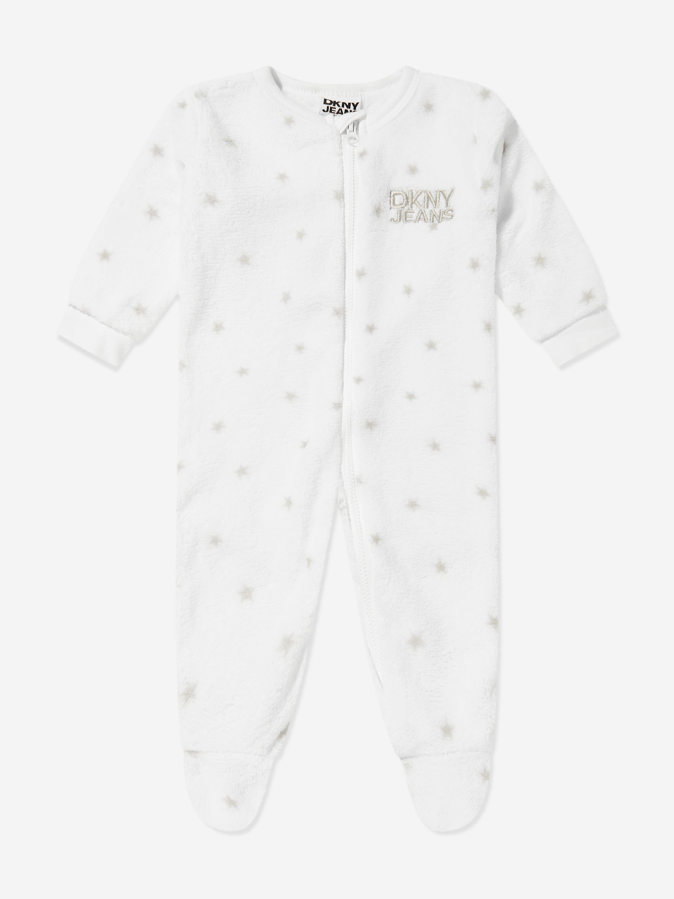 DKNY Baby Logo Star Babygrow in White Cheap Sale 2025 Newest