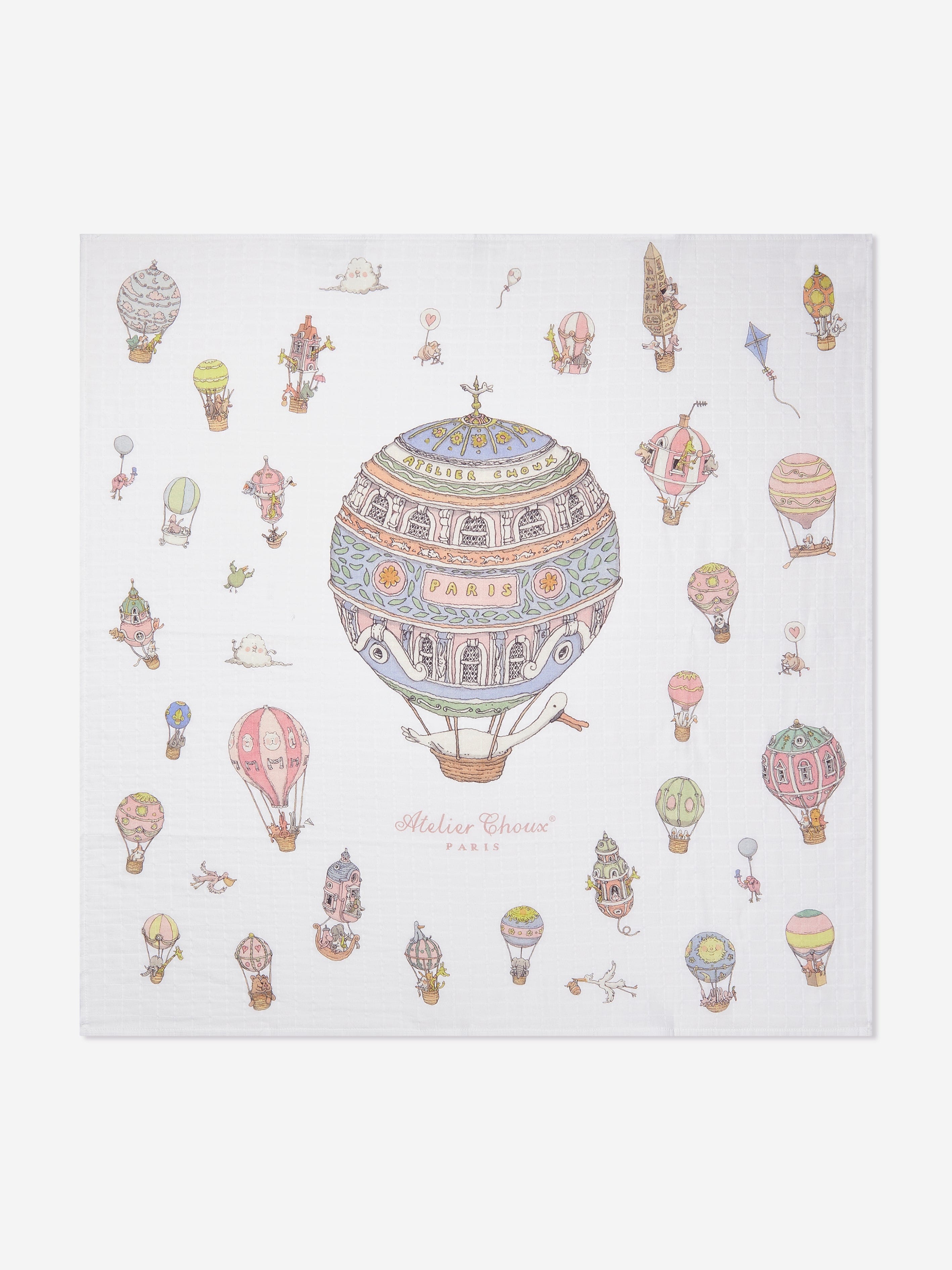 Atelier Choux Baby Hot Air Balloons Swaddle in White Low Pice Fee Shipping Cheap Online
