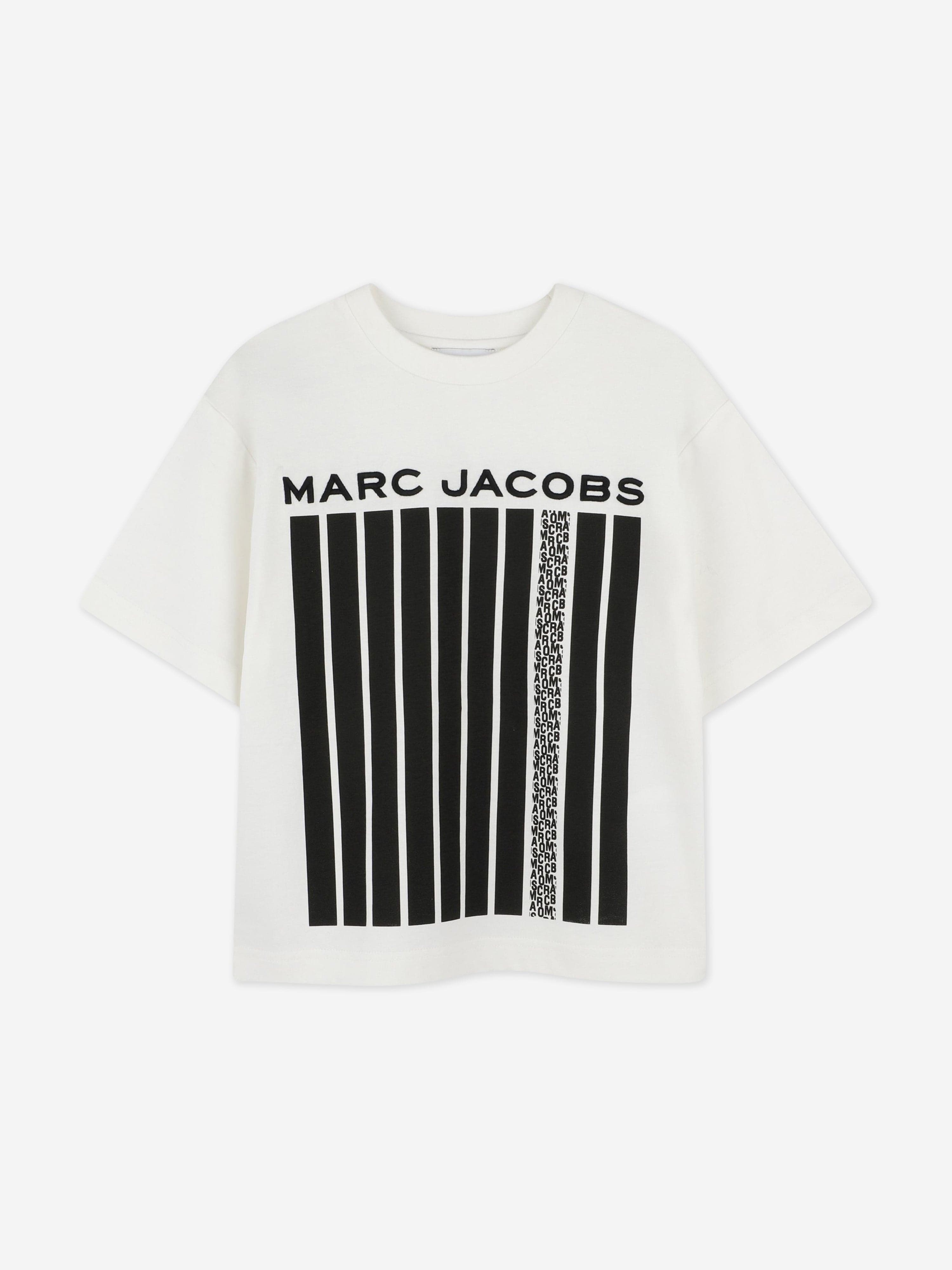 Boys Striped Logo Print T-Shirt in Ivory Low Pice Cheap Online