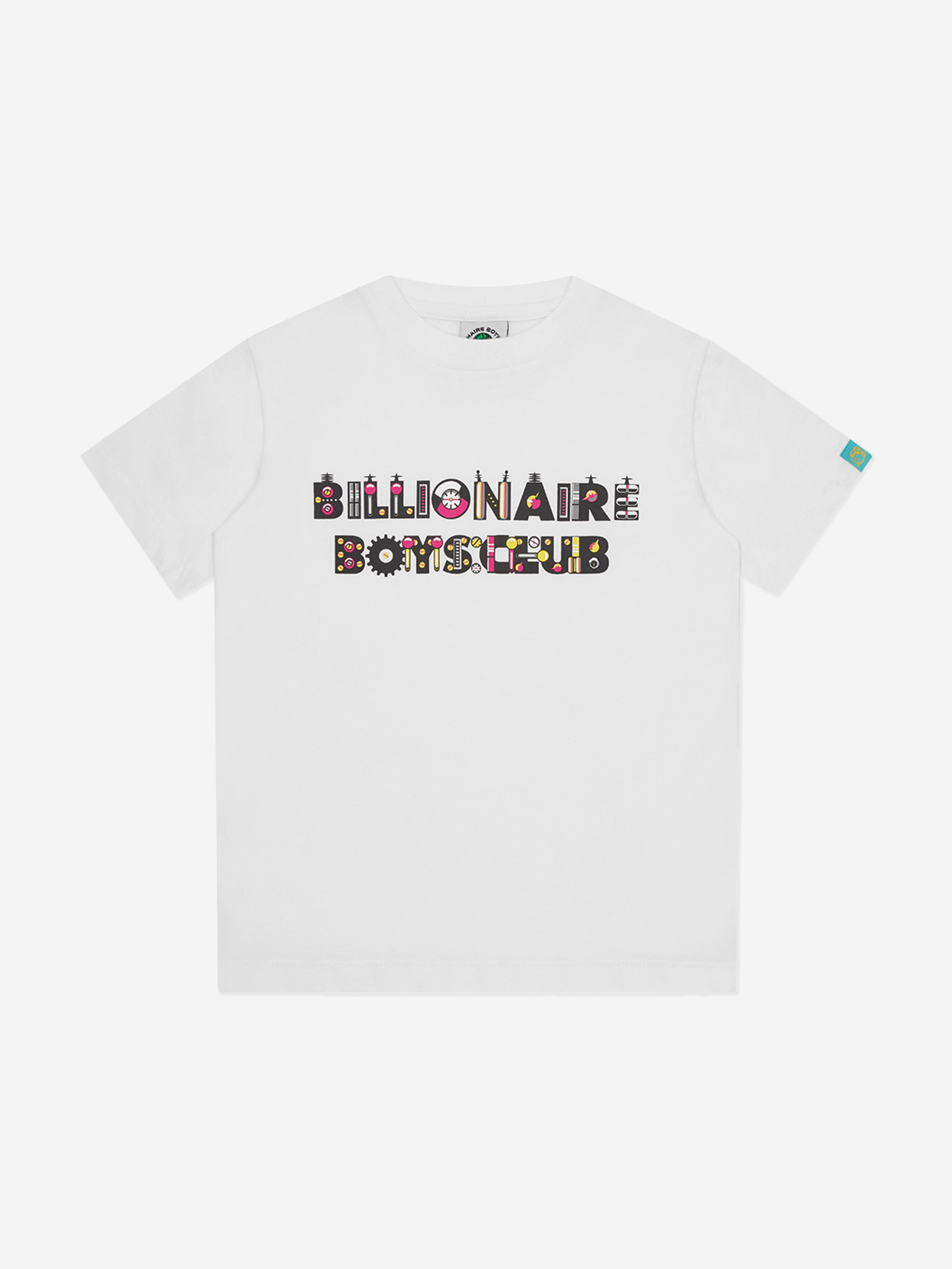 Billionaire Boys Club Kids Robot Text T-Shirt in White Outlet For Nice