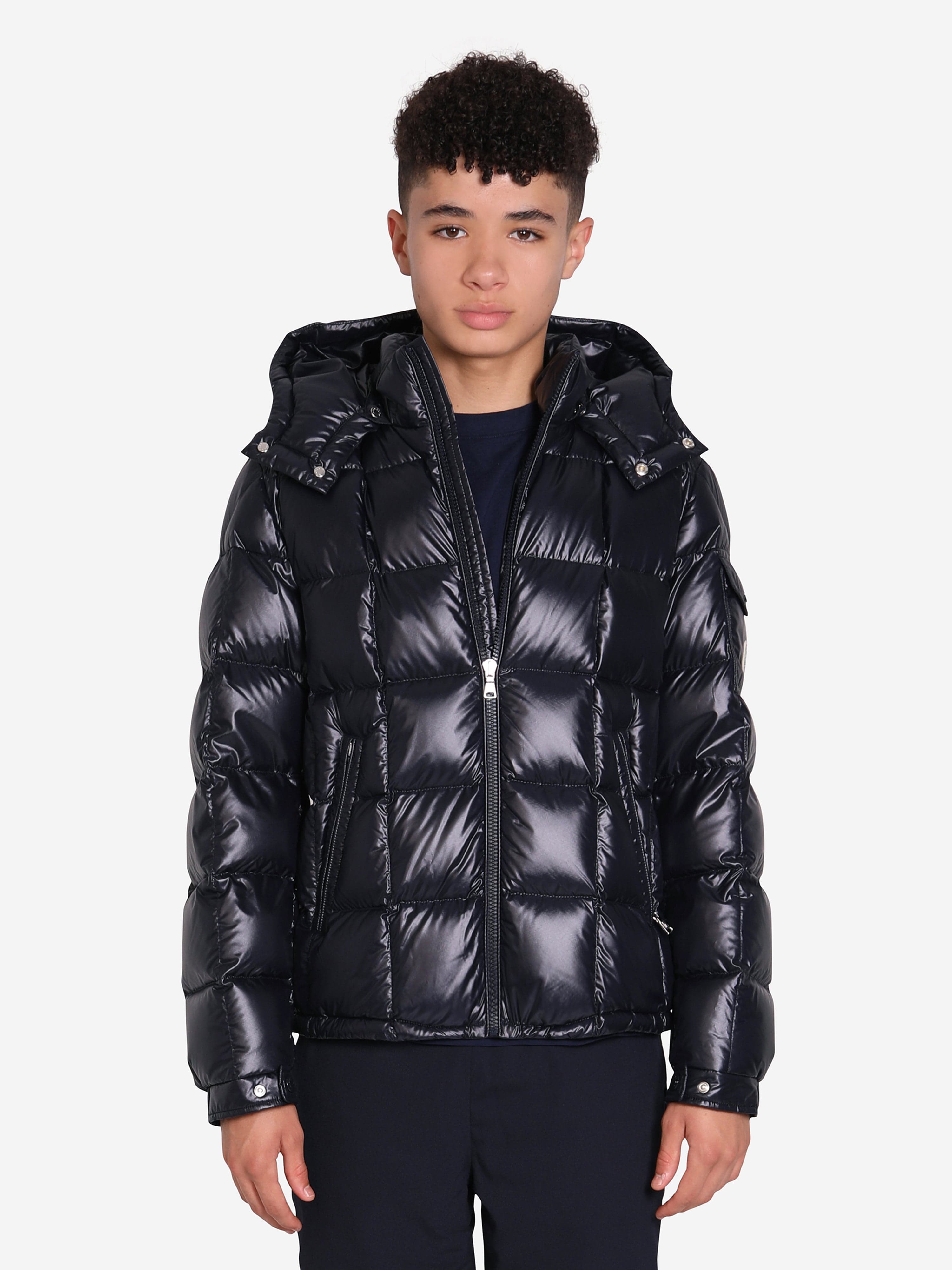 Moncler Enfant Boys Down Padded Jeff Jacket in Navy Outlet Classic