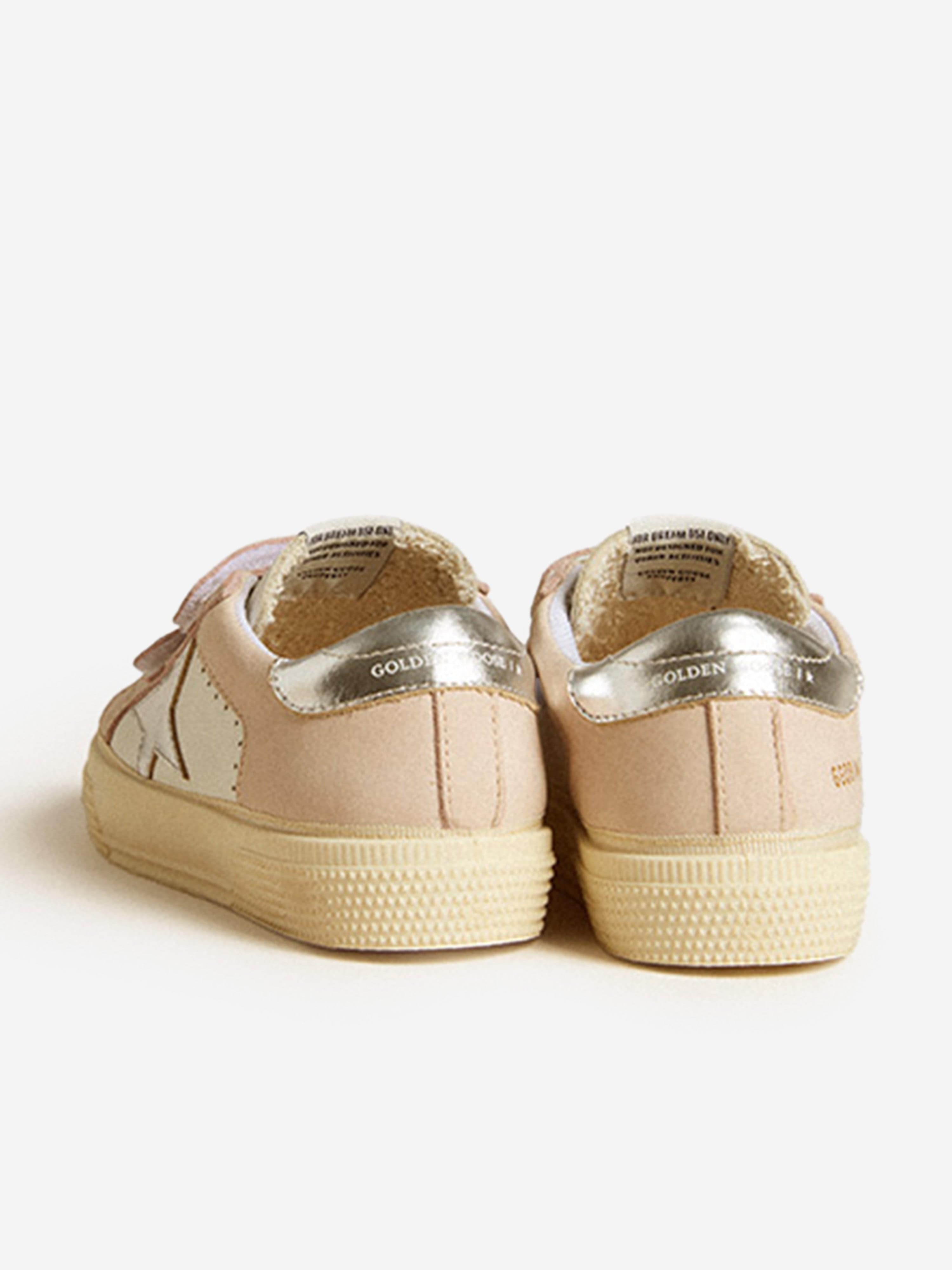Girls Leather May School Trainers in White Sale Fashion
