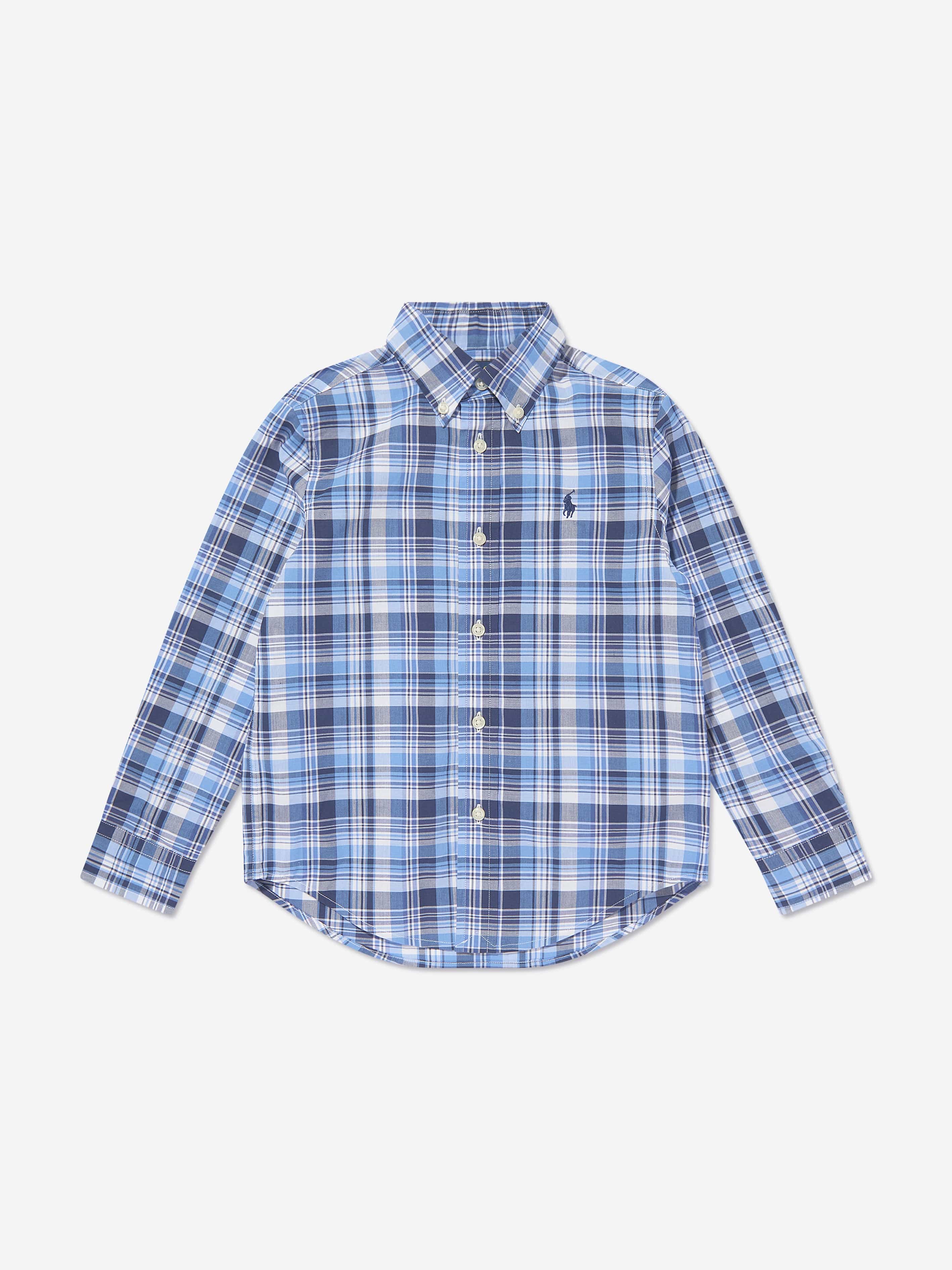 Ralph Lauren Boys Checked Shirt in Blue Sale Huge Surprise