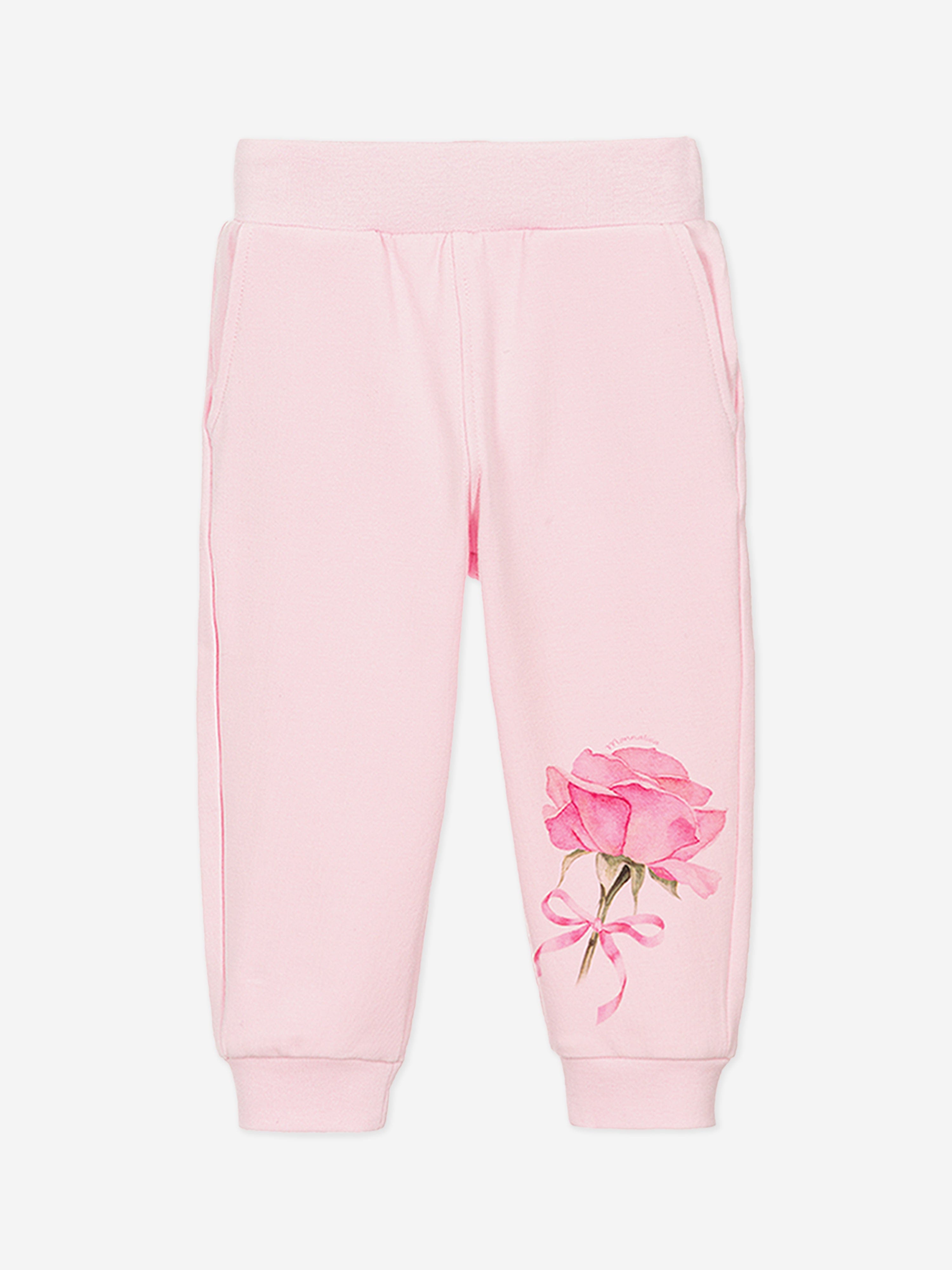 Baby Girls Rose Print Tracksuit in Pink Finishline Online