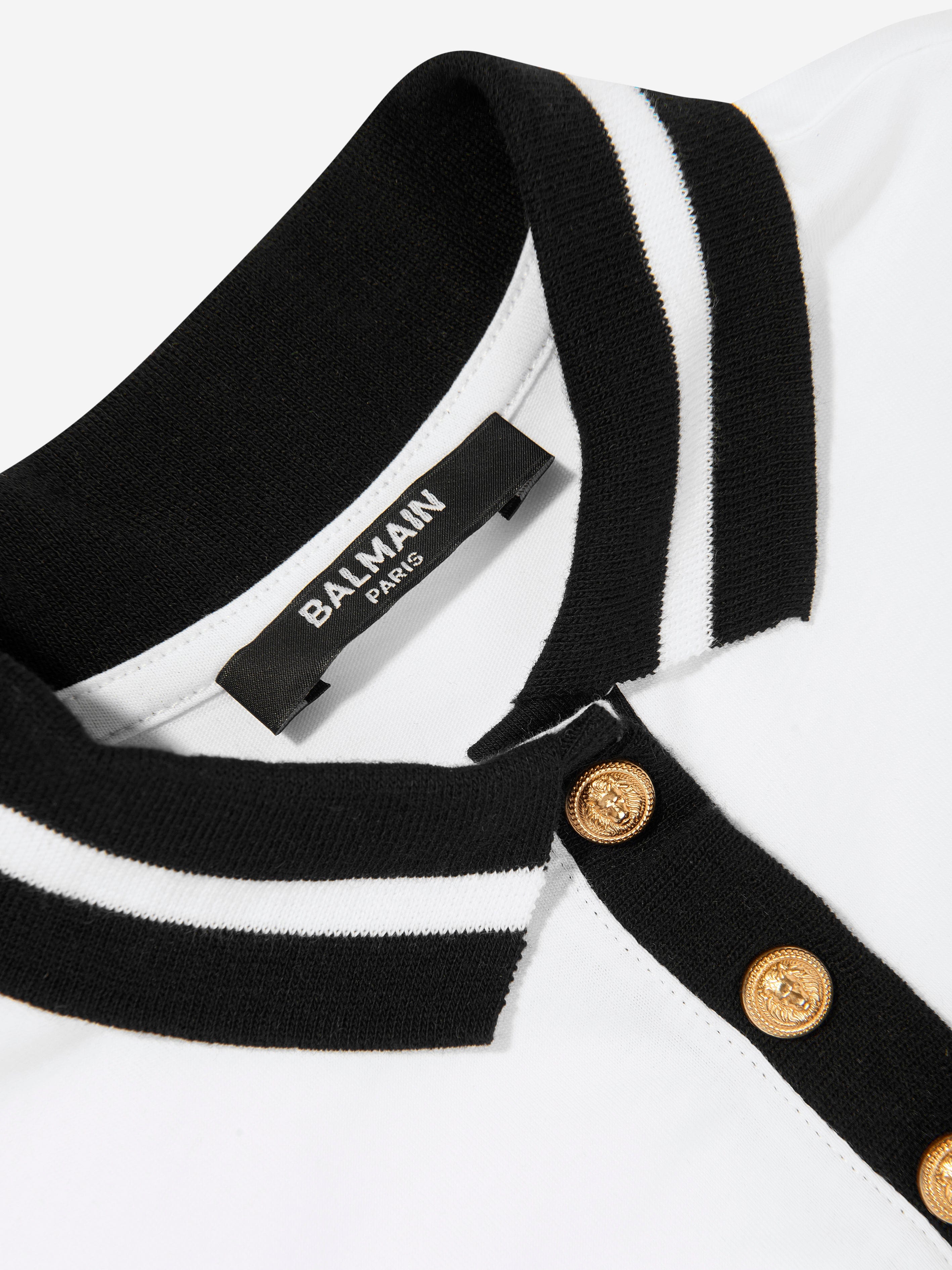 Balmain Baby Boys Polo Shirt in White Buy Cheap How Much