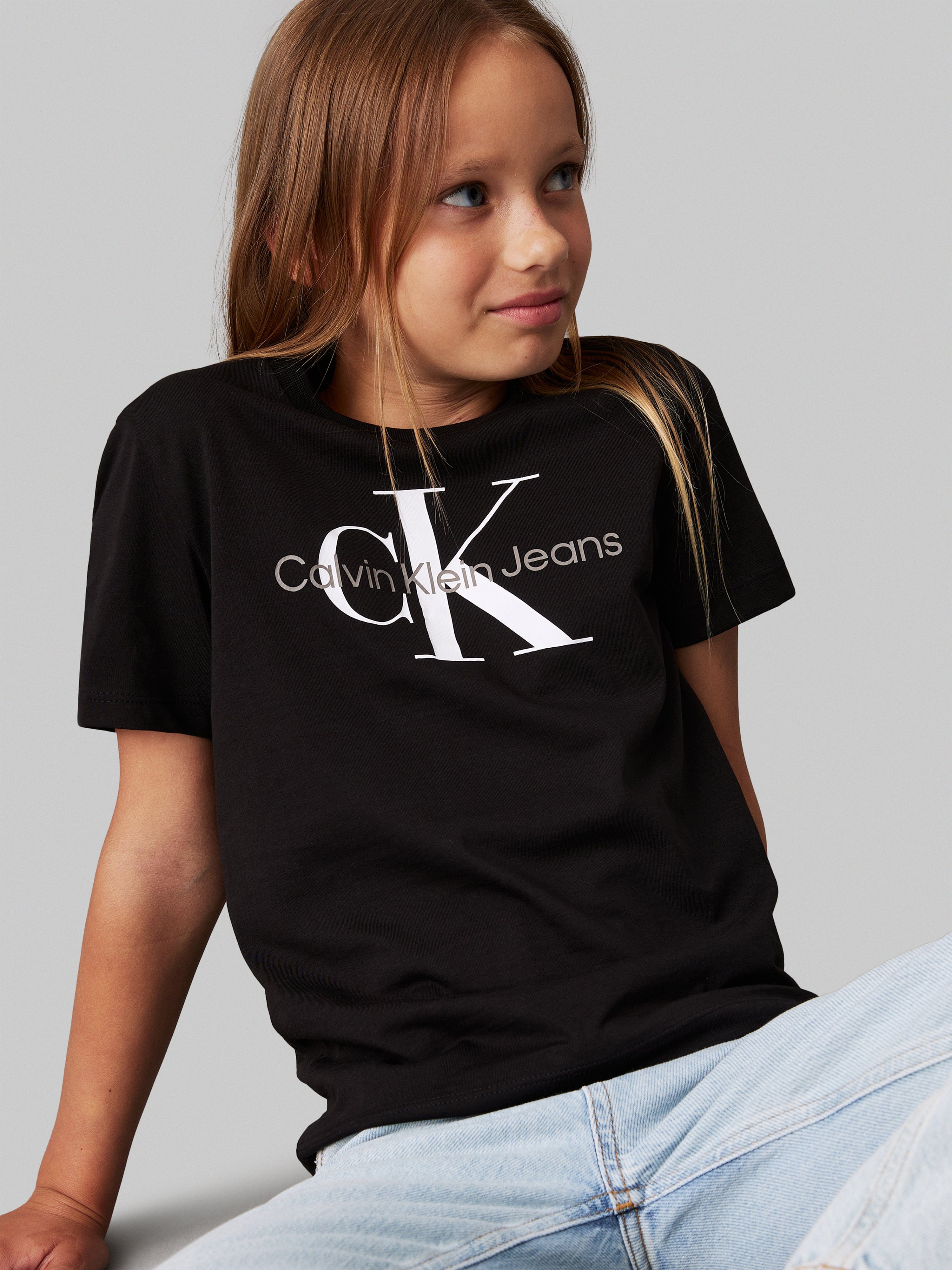 Calvin Klein Kids CK Monogram T-Shirt in Black Many Kinds Of Sale Online