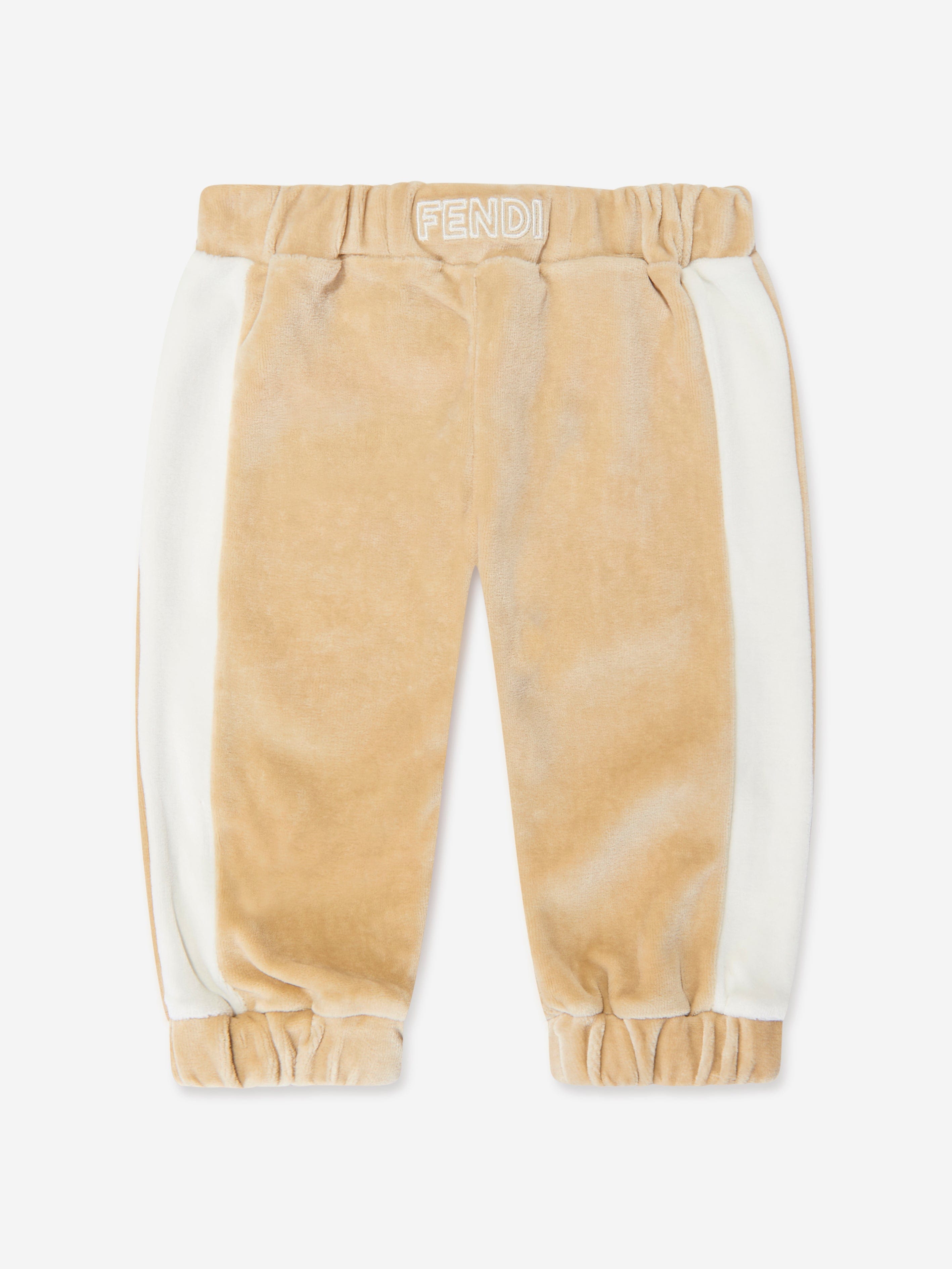 Fendi Baby Chenille Joggers in Beige Cheap Discount Sale