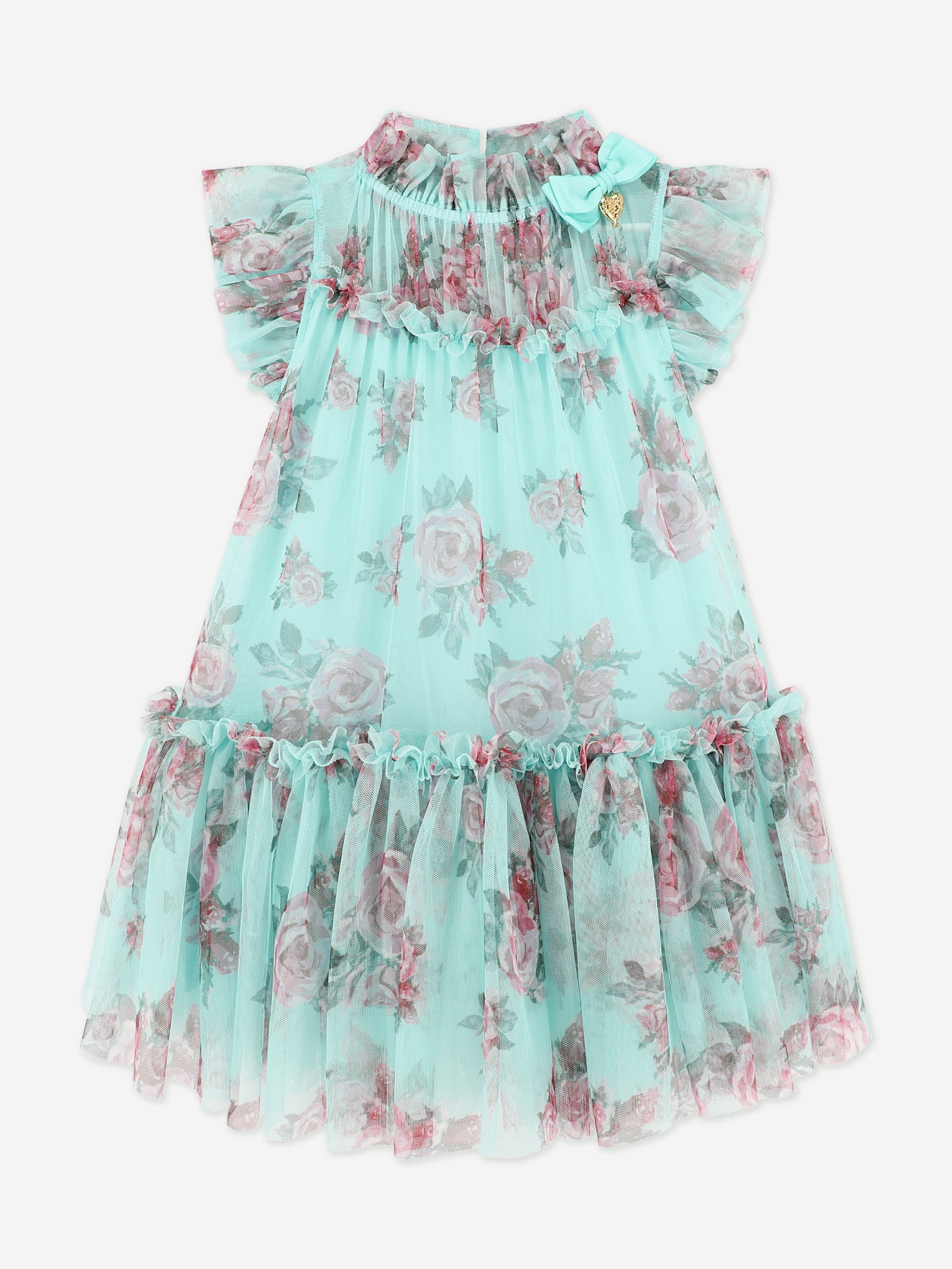 Girls Marigold Roses Dress in Blue Countdown Package Cheap Pice