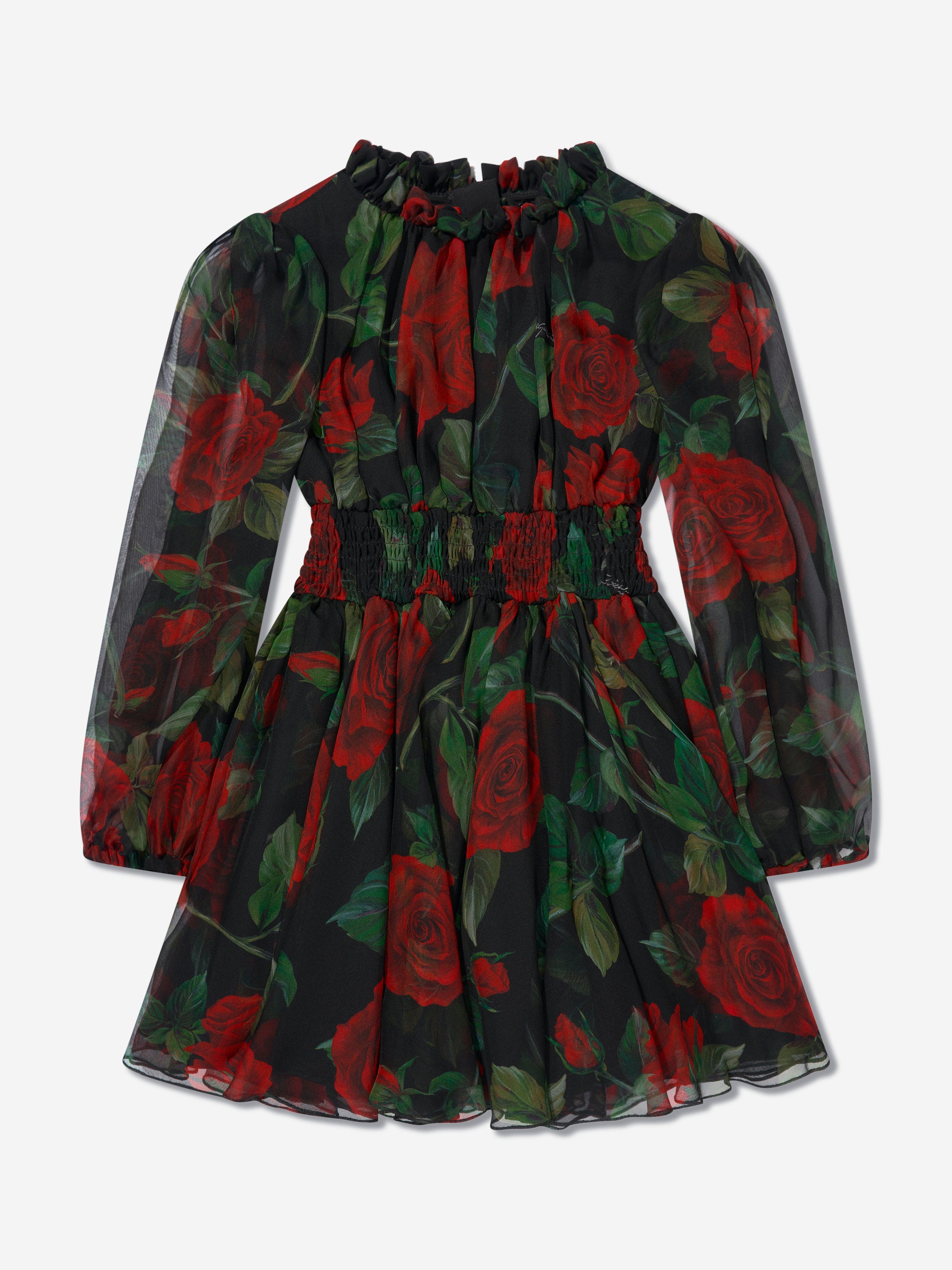 Dolce & Gabbana Girls Tulle Rose Dress in Black Sale Sast