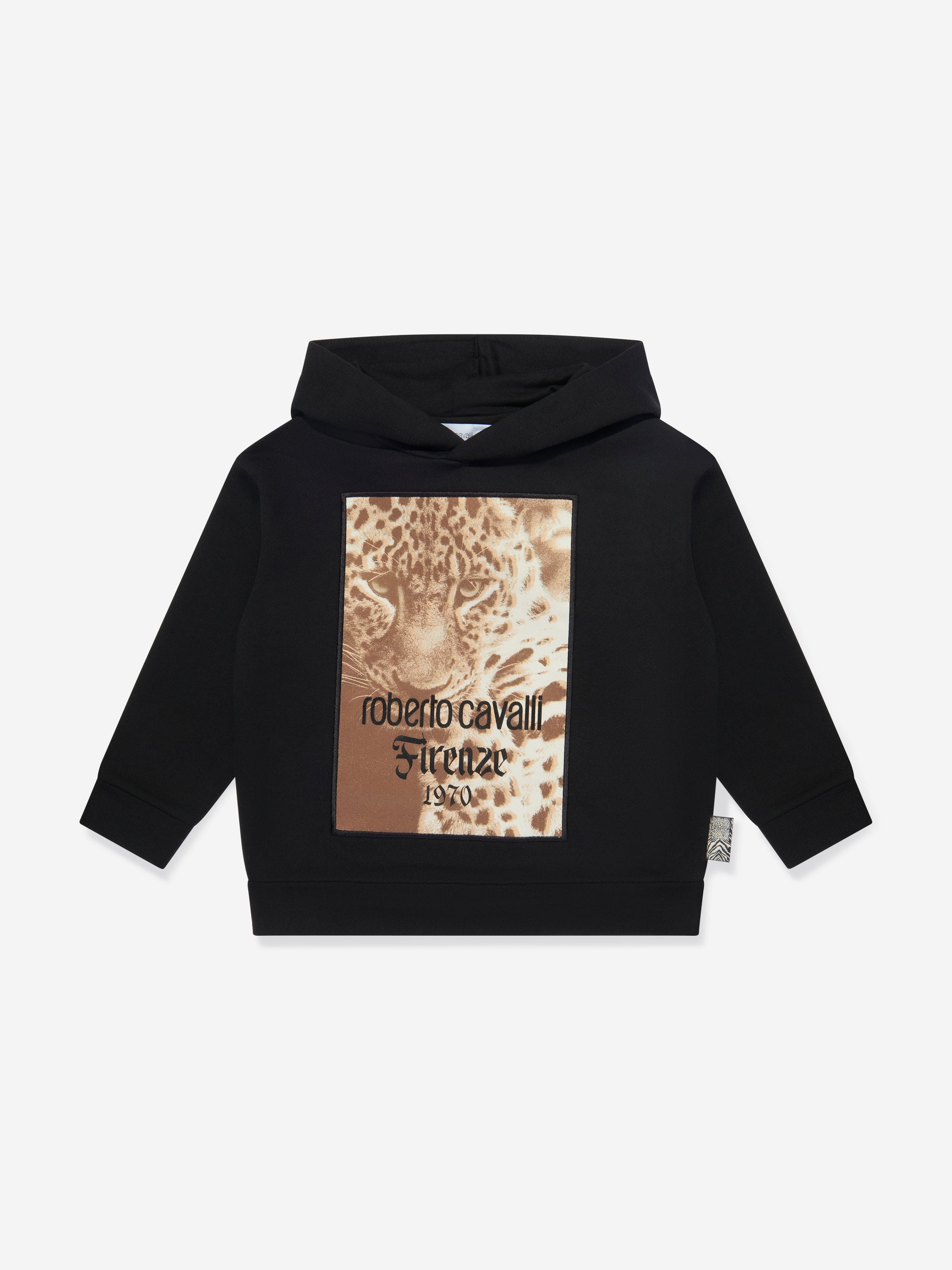 Roberto Cavalli Boys Tiger Hoodie in Black Buy Cheap For Cheap