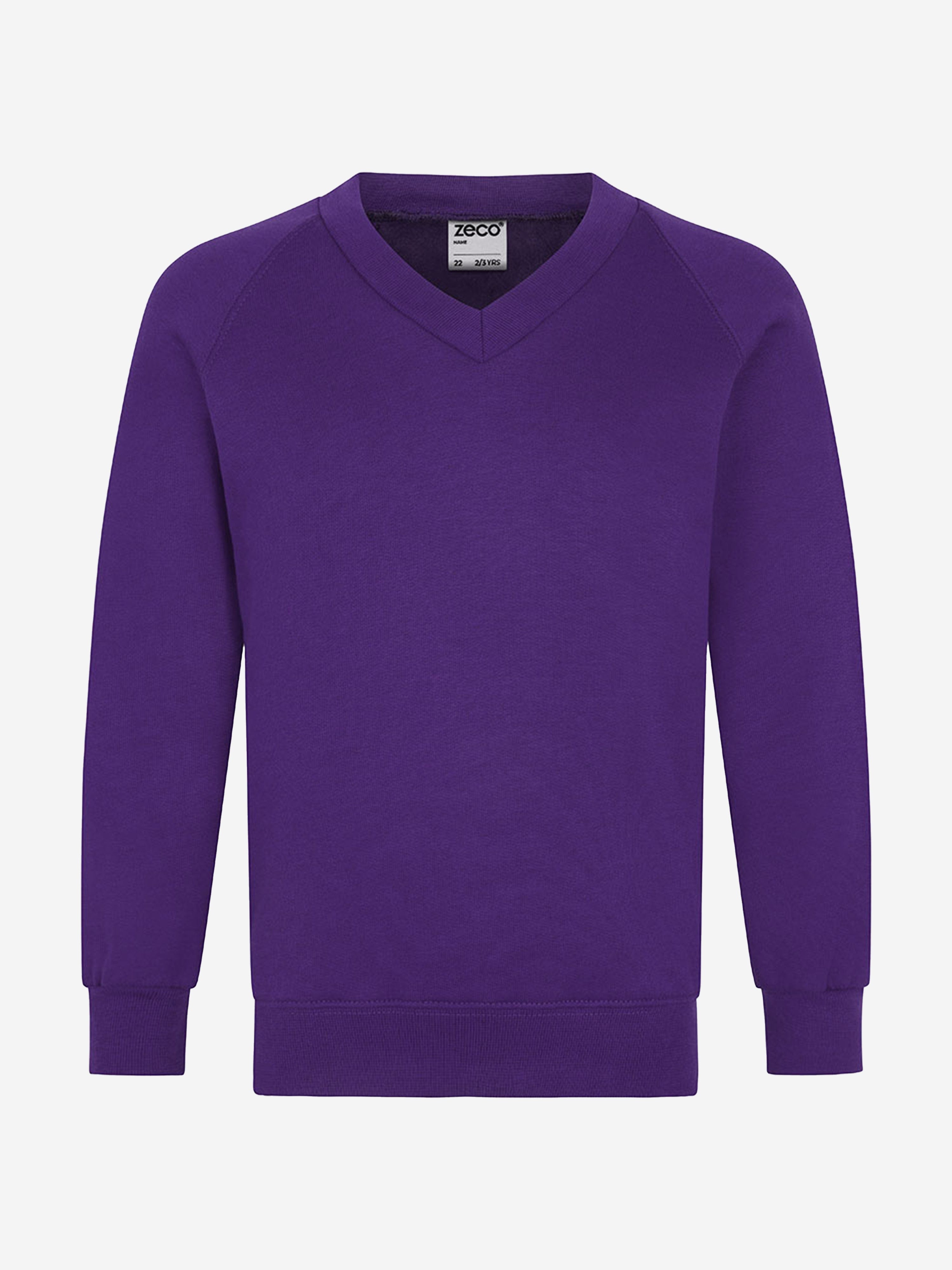 Zeco Kids School V-Neck Sweatshirt in Purple Perfect Cheap Online