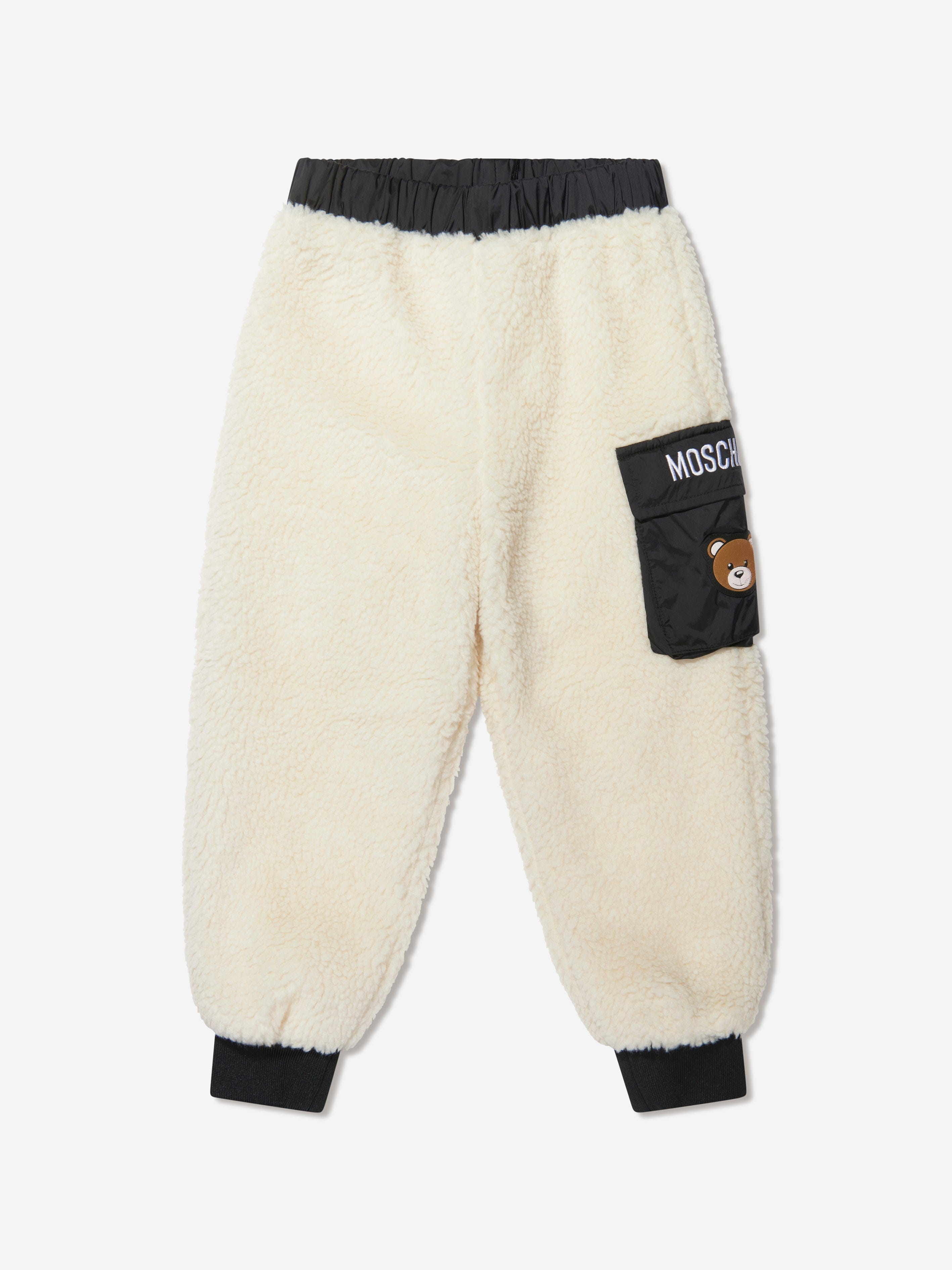 Moschino Kids Teddy Bear Pocket Joggers in Ivory 2025 New Sale Online