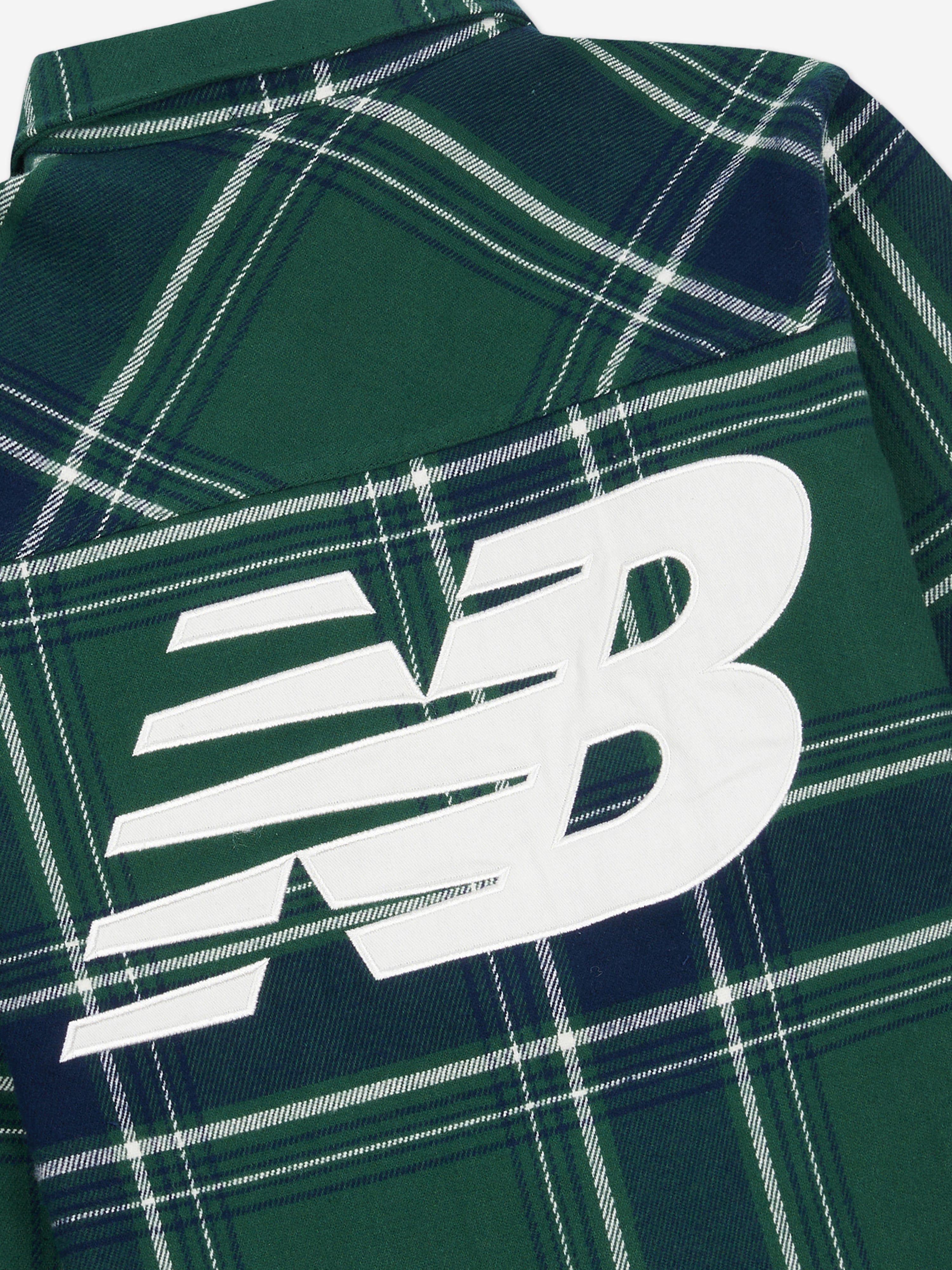 New Balance Boys Premium Checked Shirt in Green Discount From China