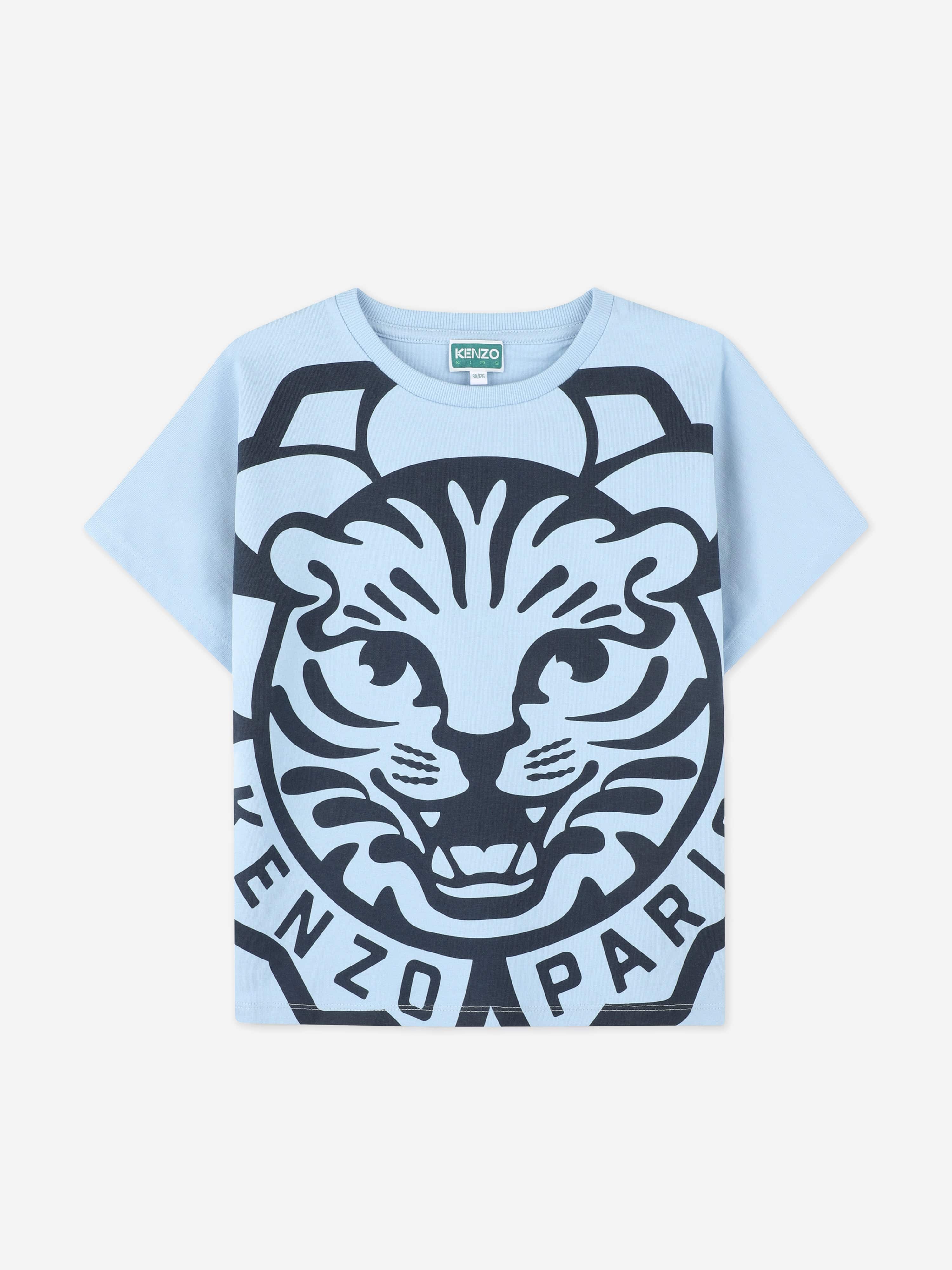 Kids Tiger Print T-Shirt in Blue Online Online With Mastercard