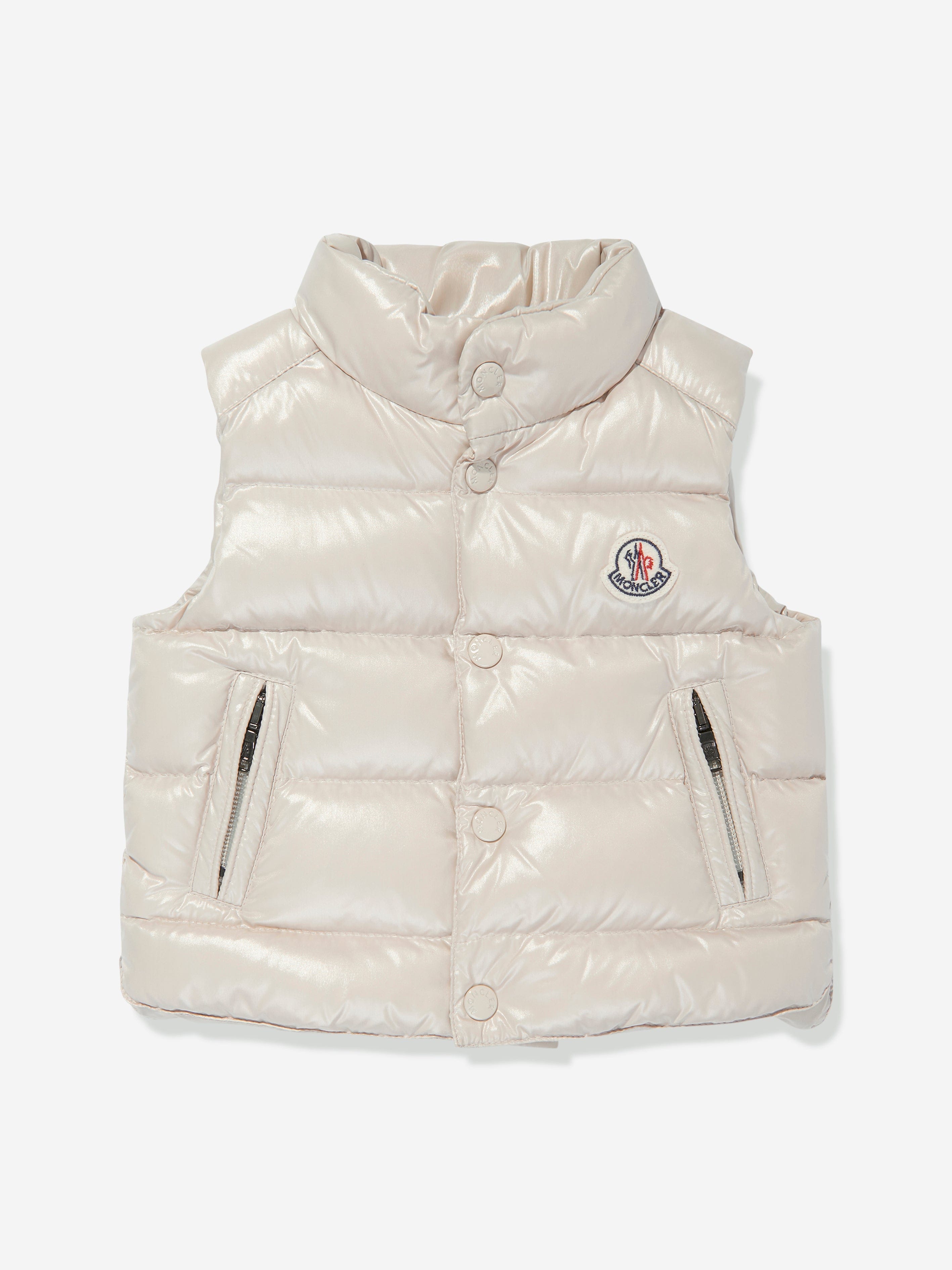 Moncler Enfant Baby Down Padded Bernard Gilet in Ivory Free Shipping Fake