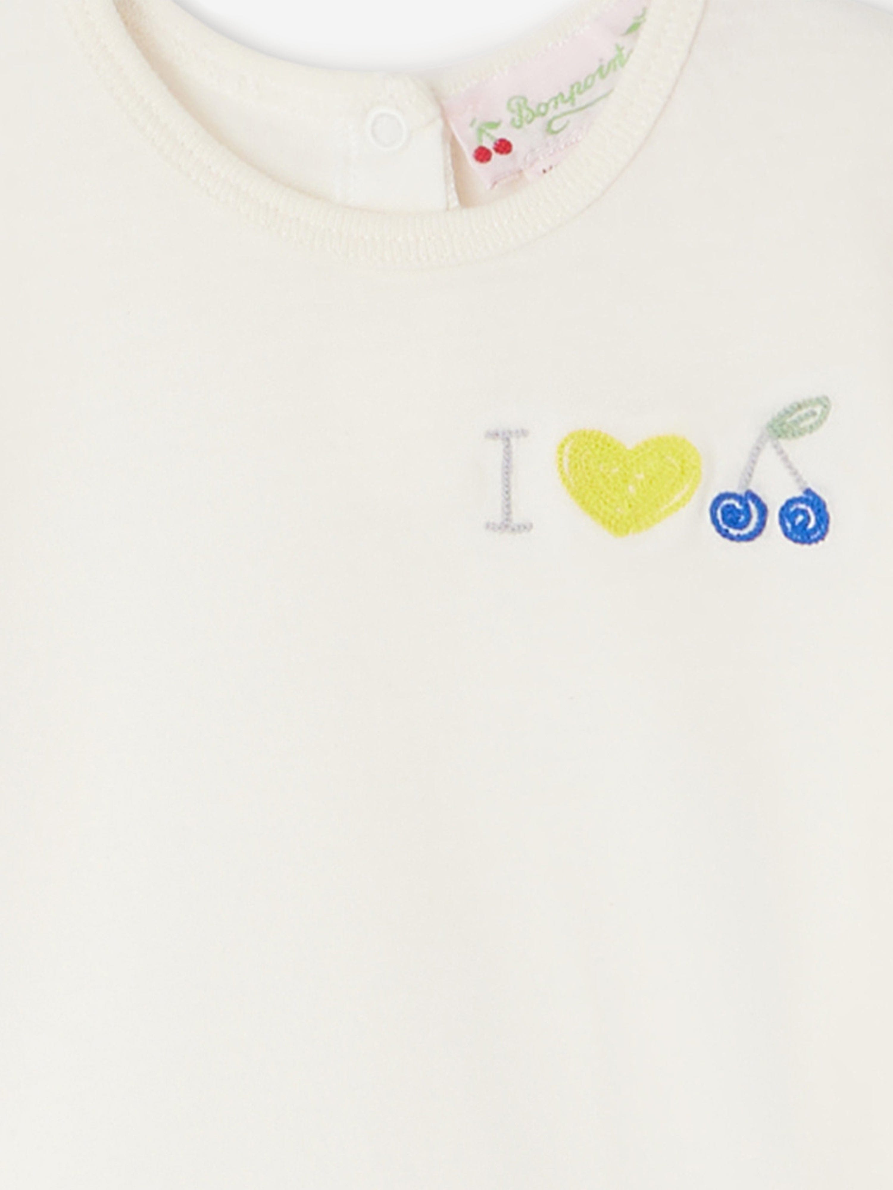 Bonpoint Baby Girls Cira T-Shirt in White Cheap Lowest Pice