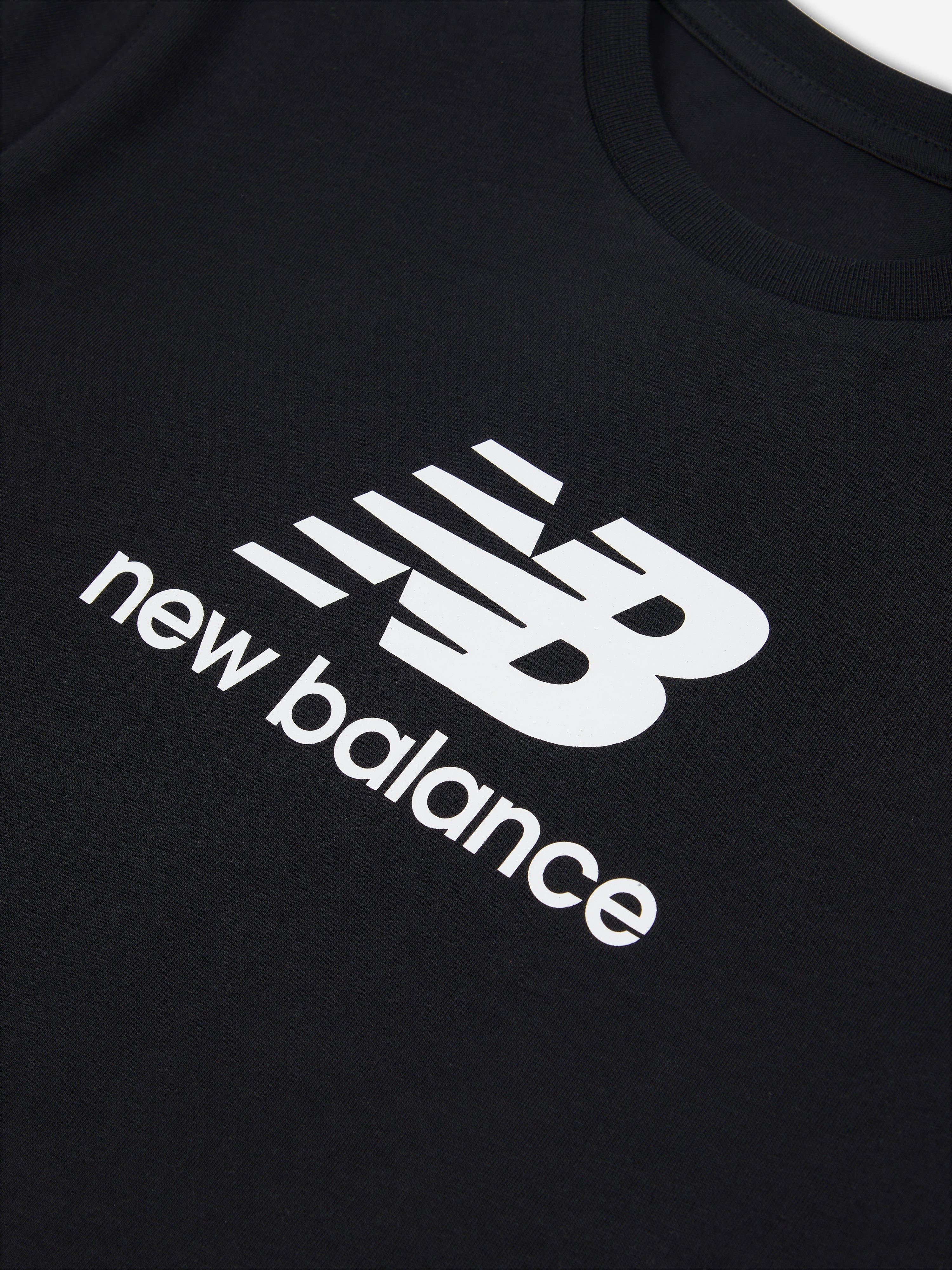 New Balance Boys Jersey Stacked Logo T-Shirt in Black Cheap Sale How Much