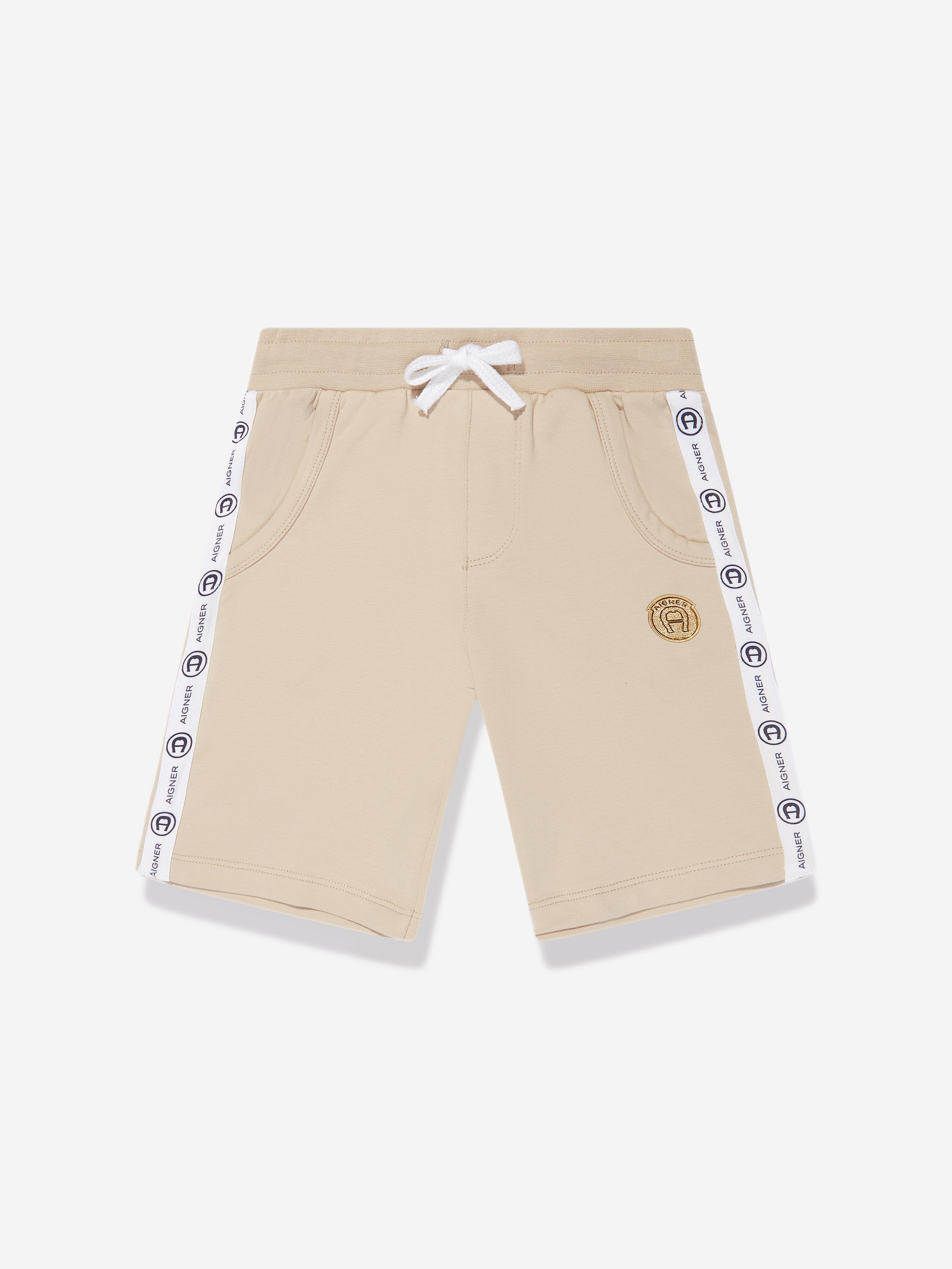 Aigner Boys Logo Shorts in Beige Cheap Low Pice