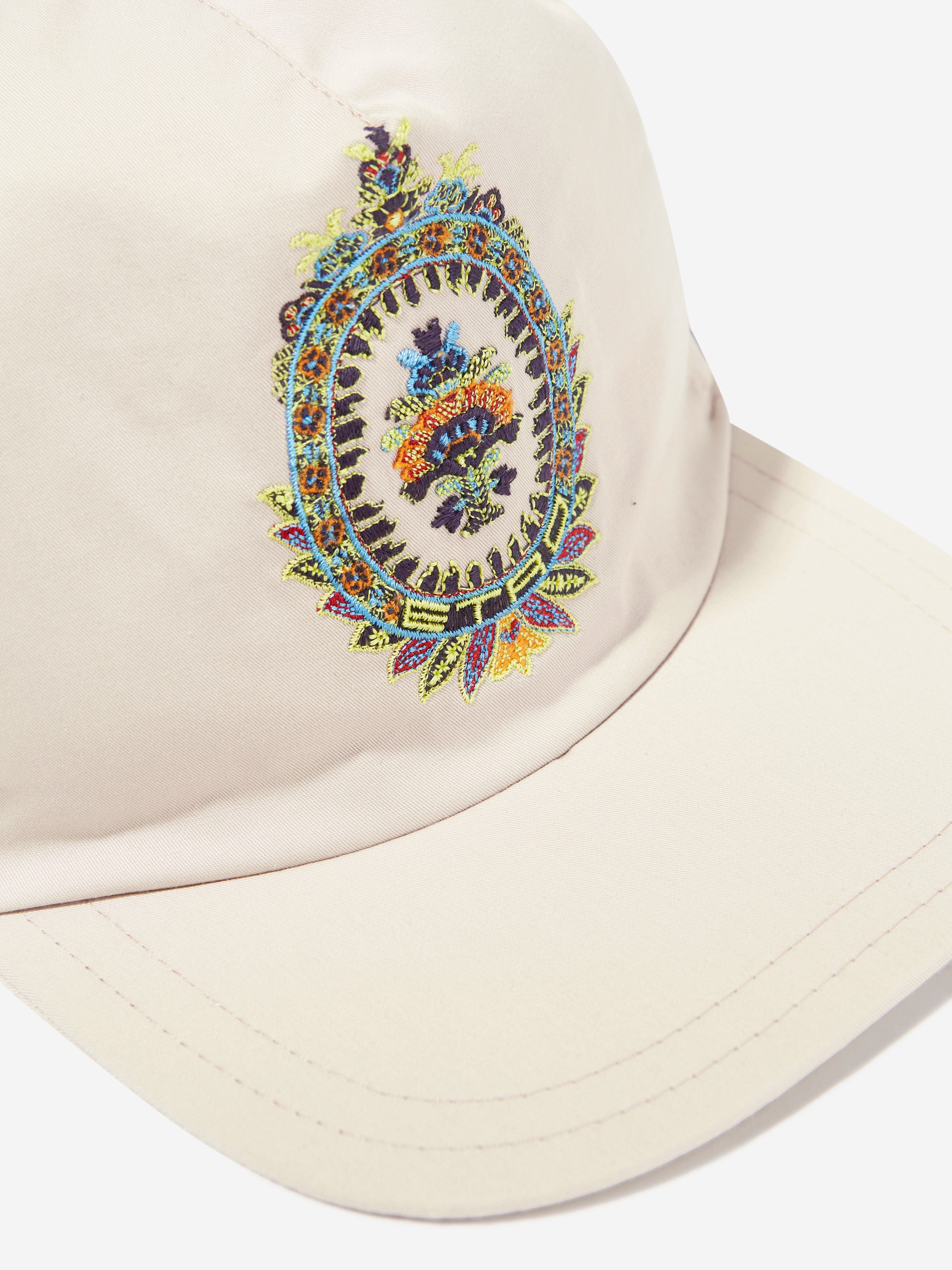 Etro Boys Crest Logo Cap in Beige Free Shipping 2025 Unisex