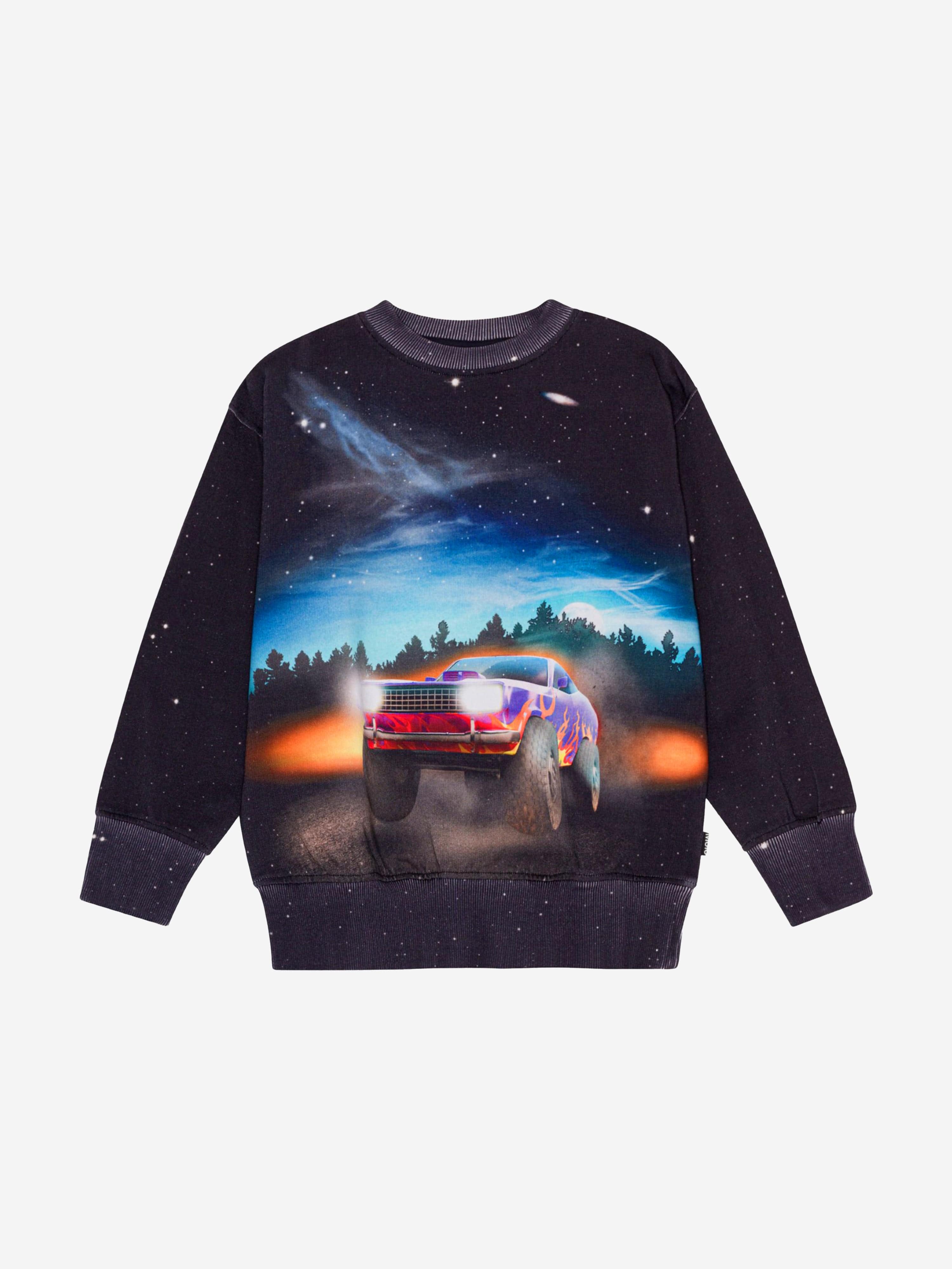 Molo Boys Flame Car Print Sweatshirt in Black Outlet Newest