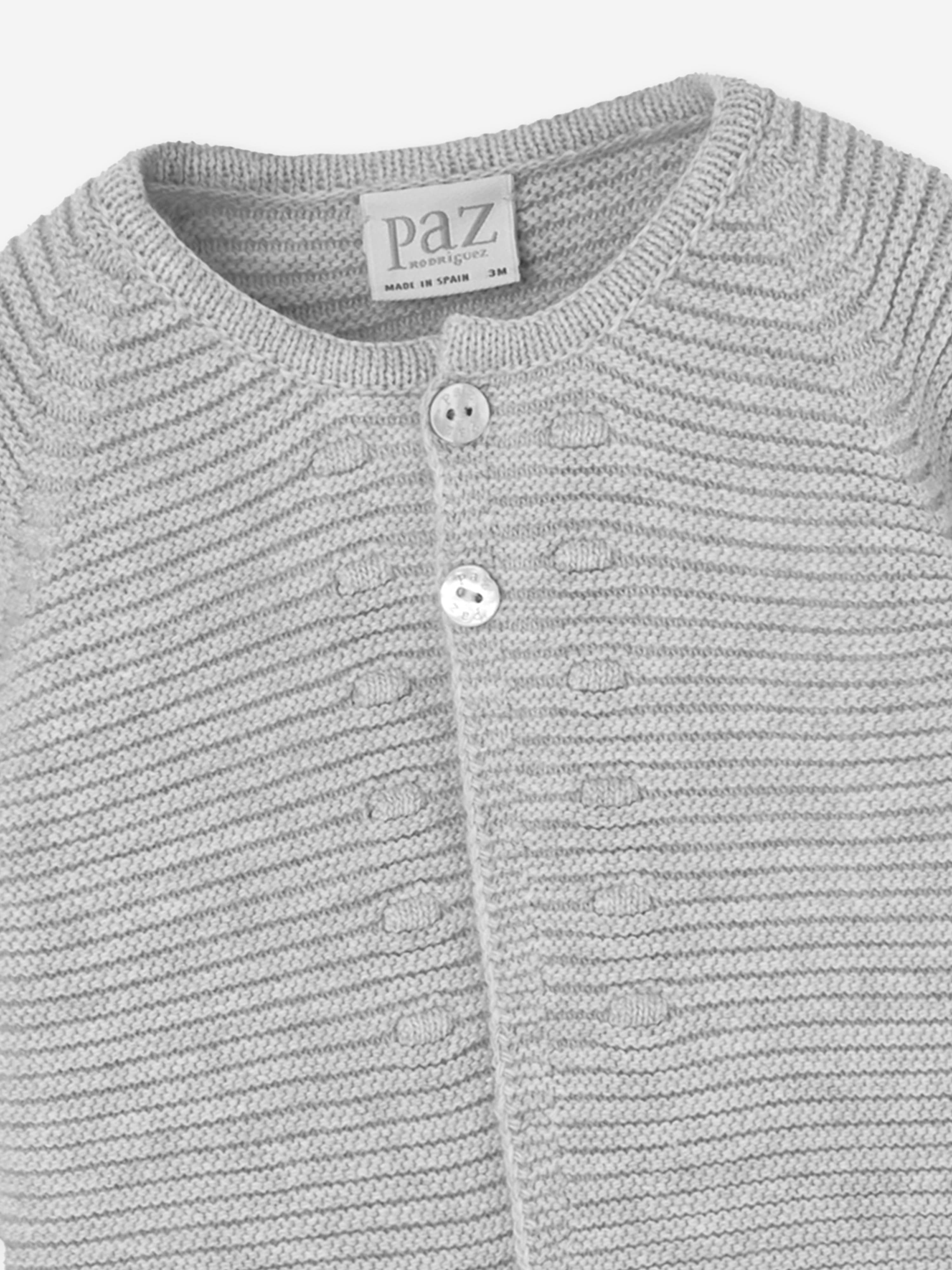 Paz Rodriguez Baby Knitted Cardigan in Grey Outlet Fashionable