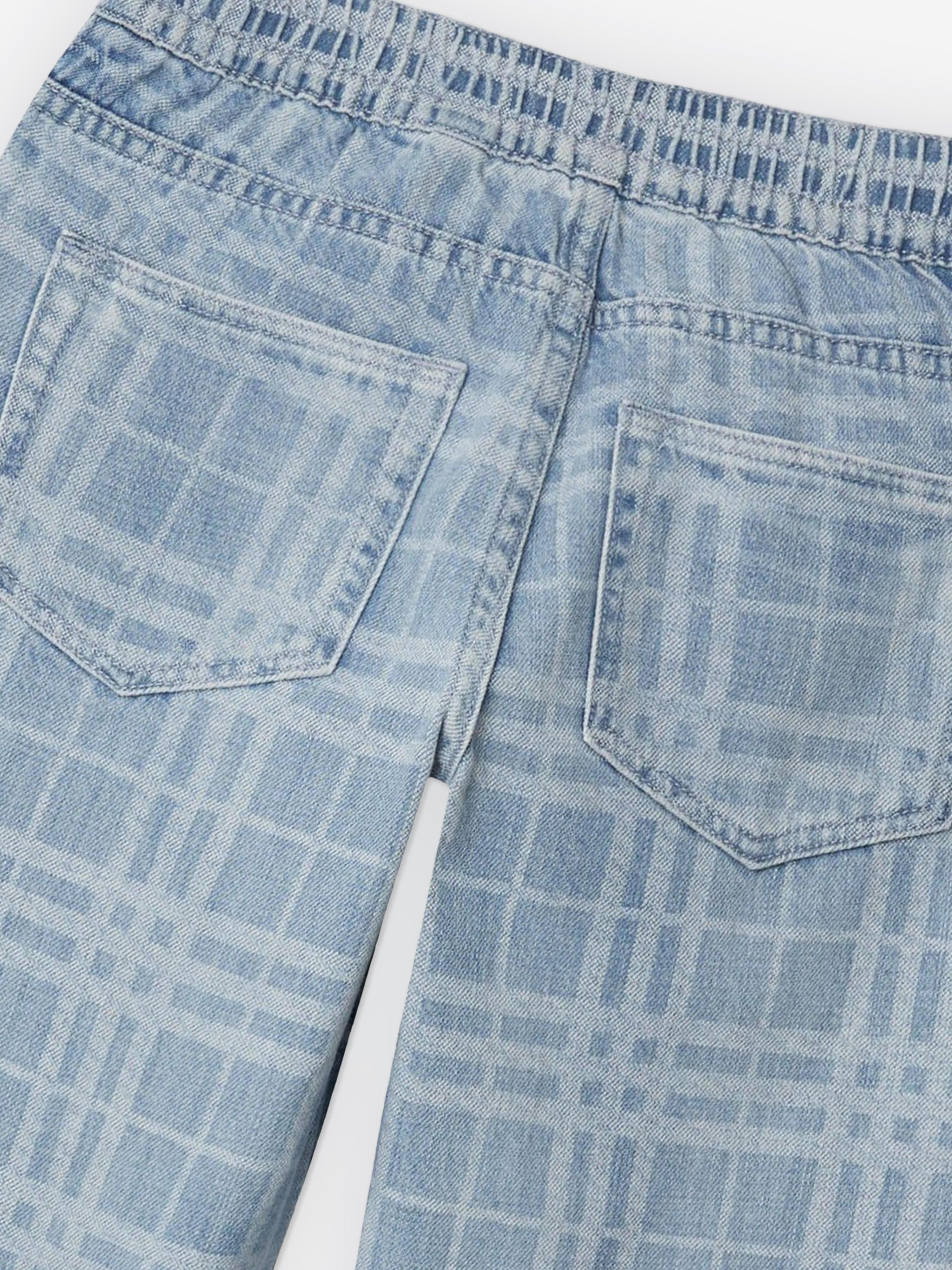 Burberry Boys Check Carven Trousers in Blue Buy Cheap Pices