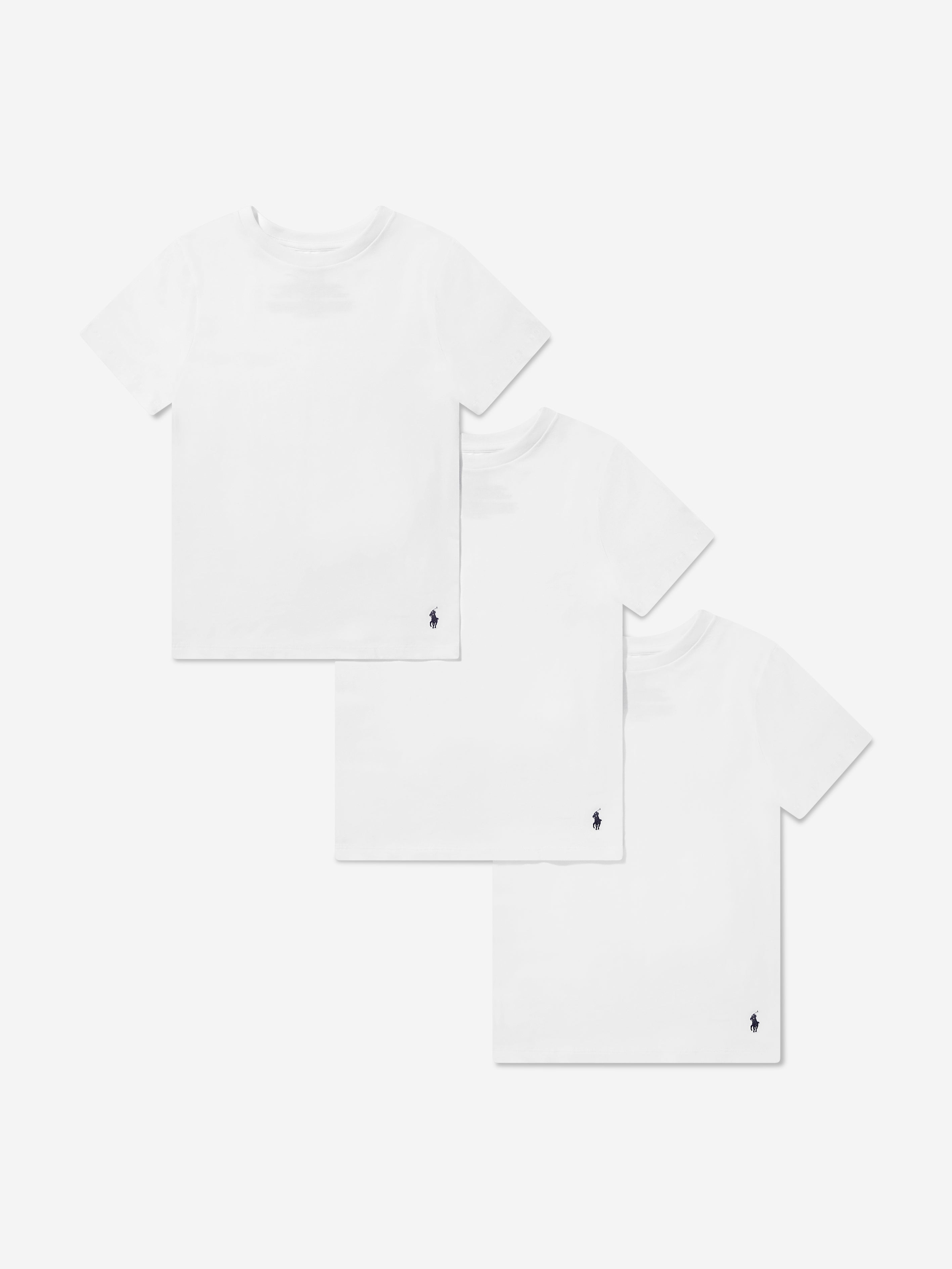 Ralph Lauren Boys 3 Pack T-Shirt Set in White Cheap Sale Brand New Unisex