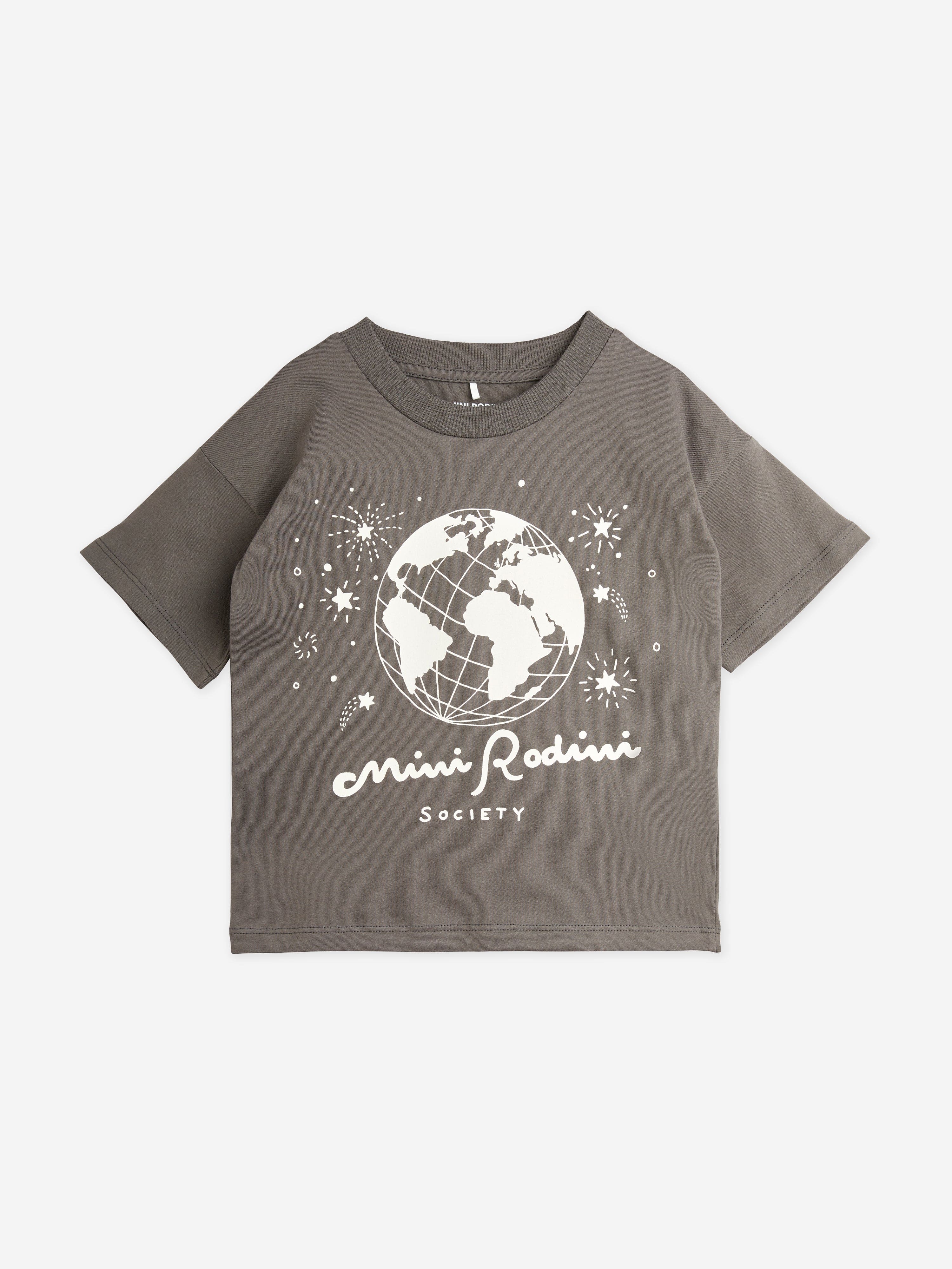 Mini Rodini Boys Society T-Shirt in Grey Outlet Genuine