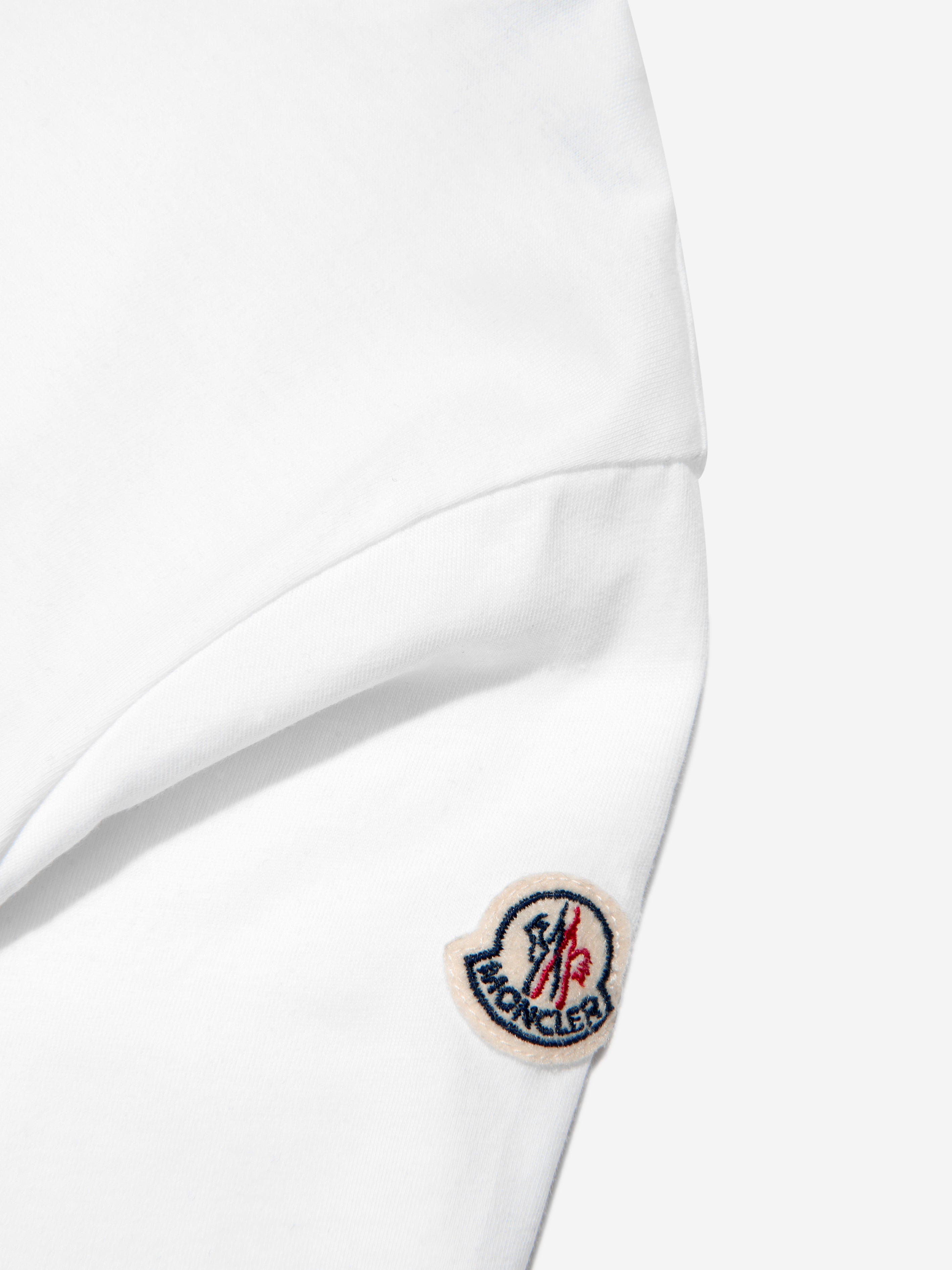 Moncler Enfant Boys Logo T-Shirt in White Outlet 2025 New