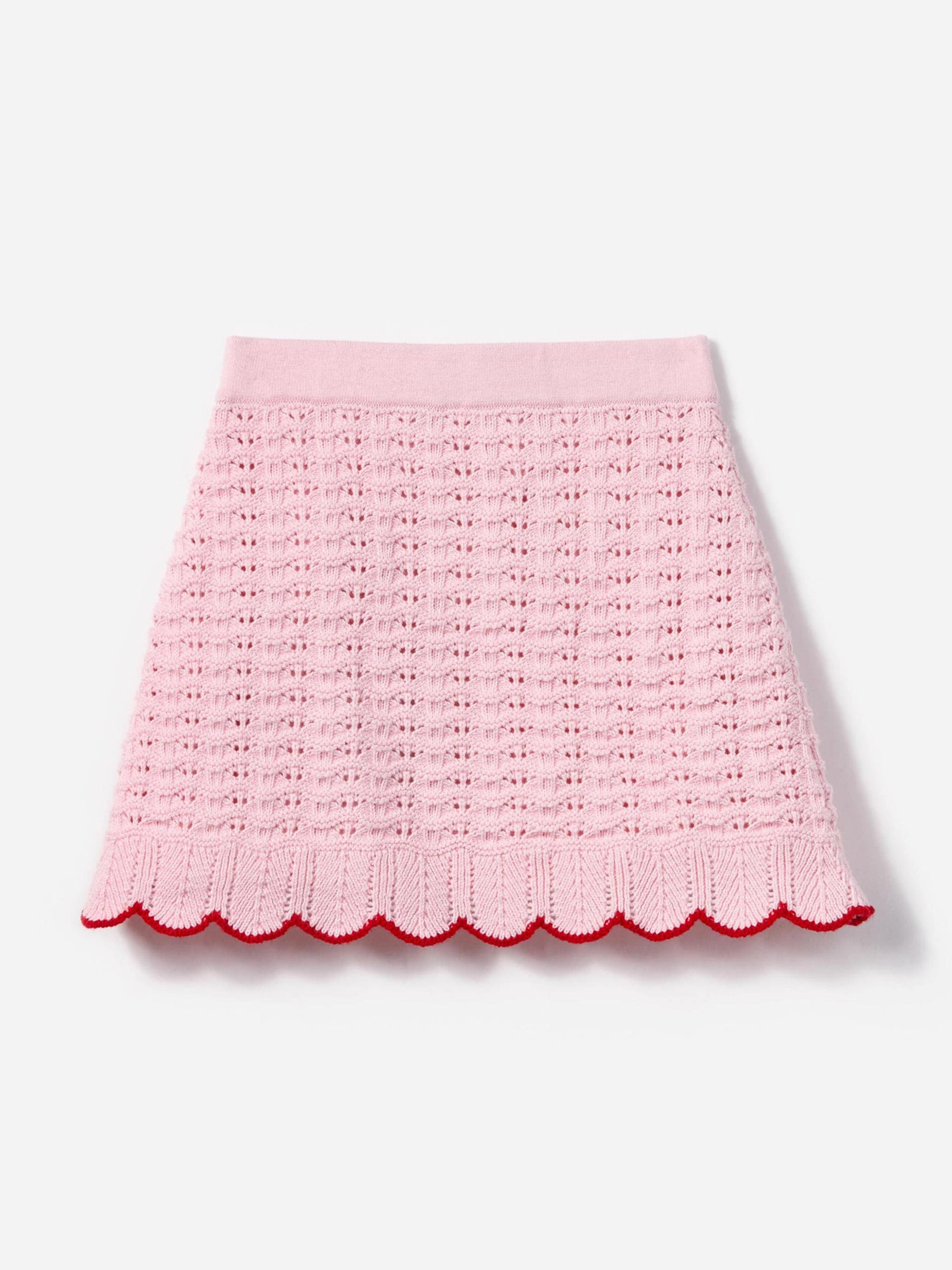 Girls Textured Knit Heart Detail Skirt in Pink 2025 Online