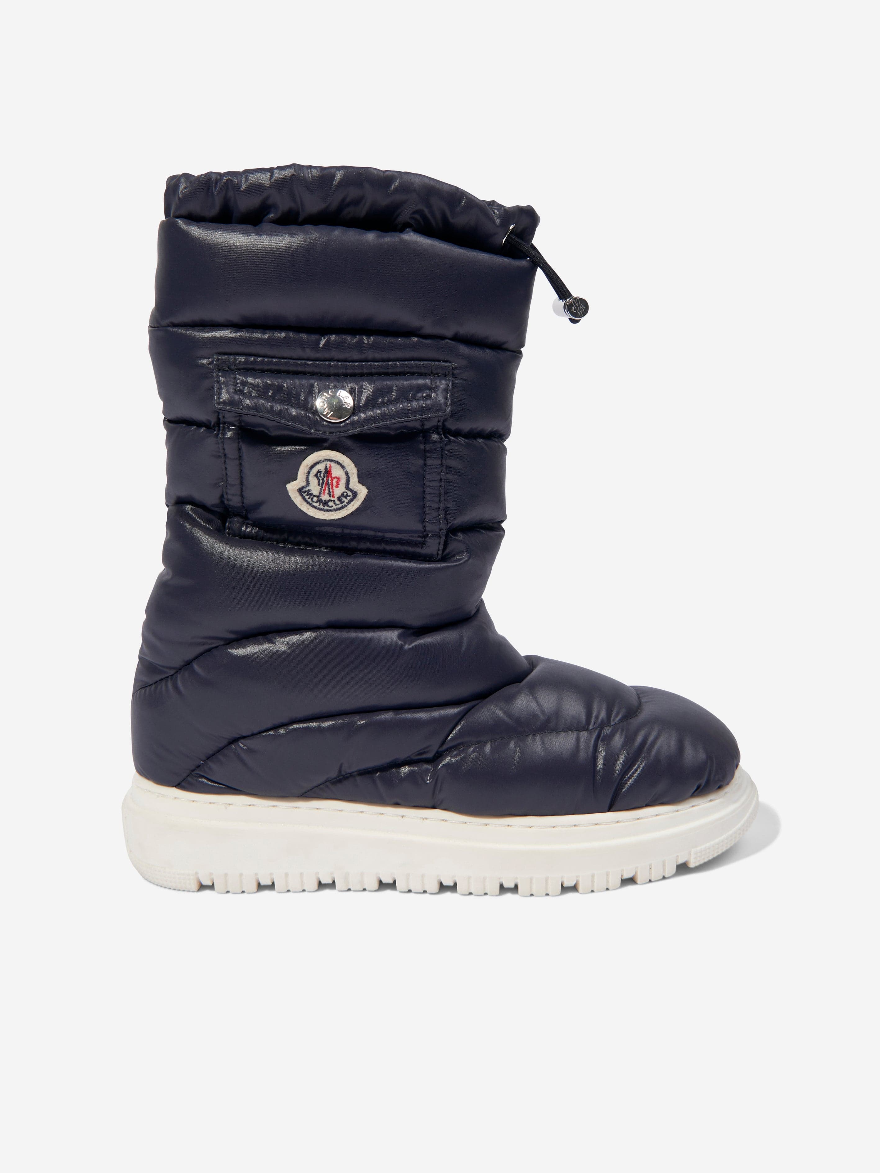 Moncler Enfant Kids Down Padded Petit Gaia Pocket Snow Boots in Navy Sale Comfortable