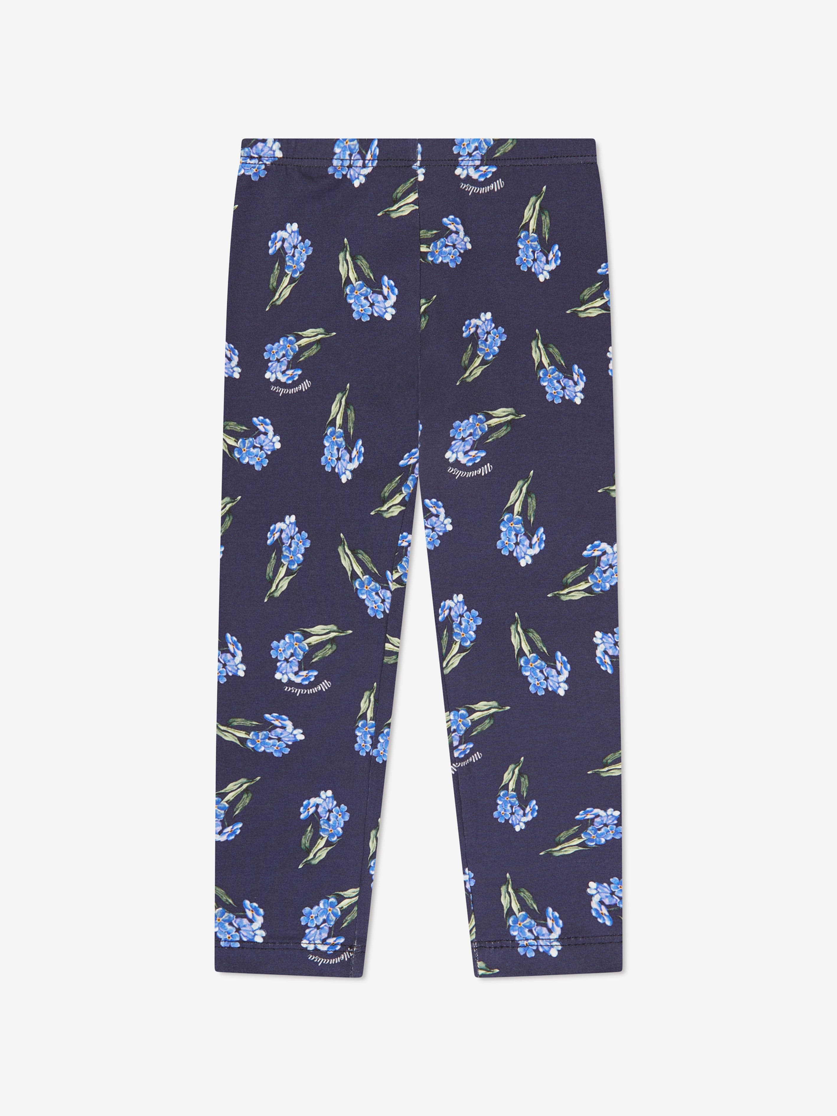 Monnalisa Girls Floral Leggings in Blue Buy Cheap Many Kinds Of