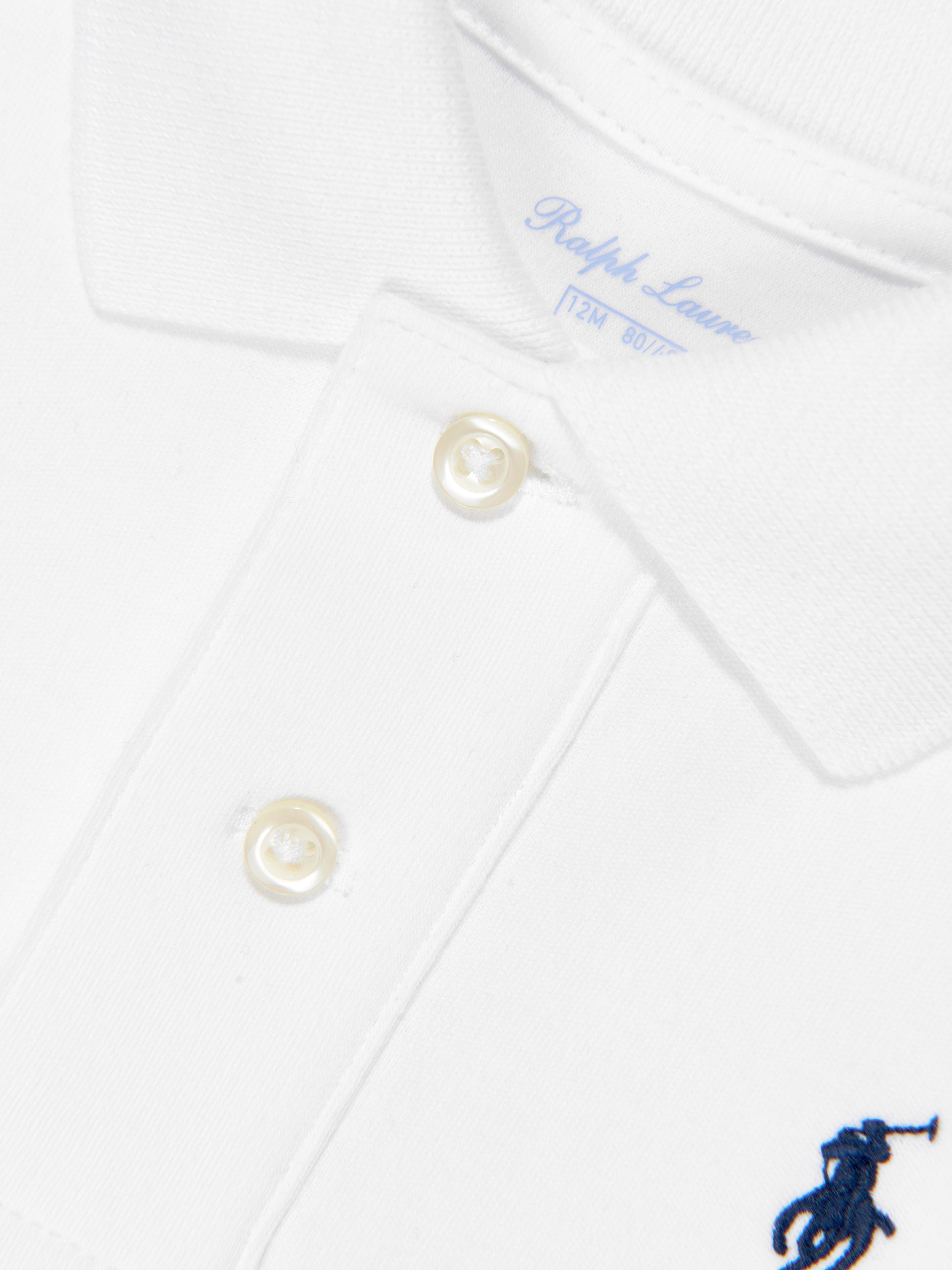 Ralph Lauren Baby Boys Logo Polo Shirt in White Free Shipping Wholesale Pice
