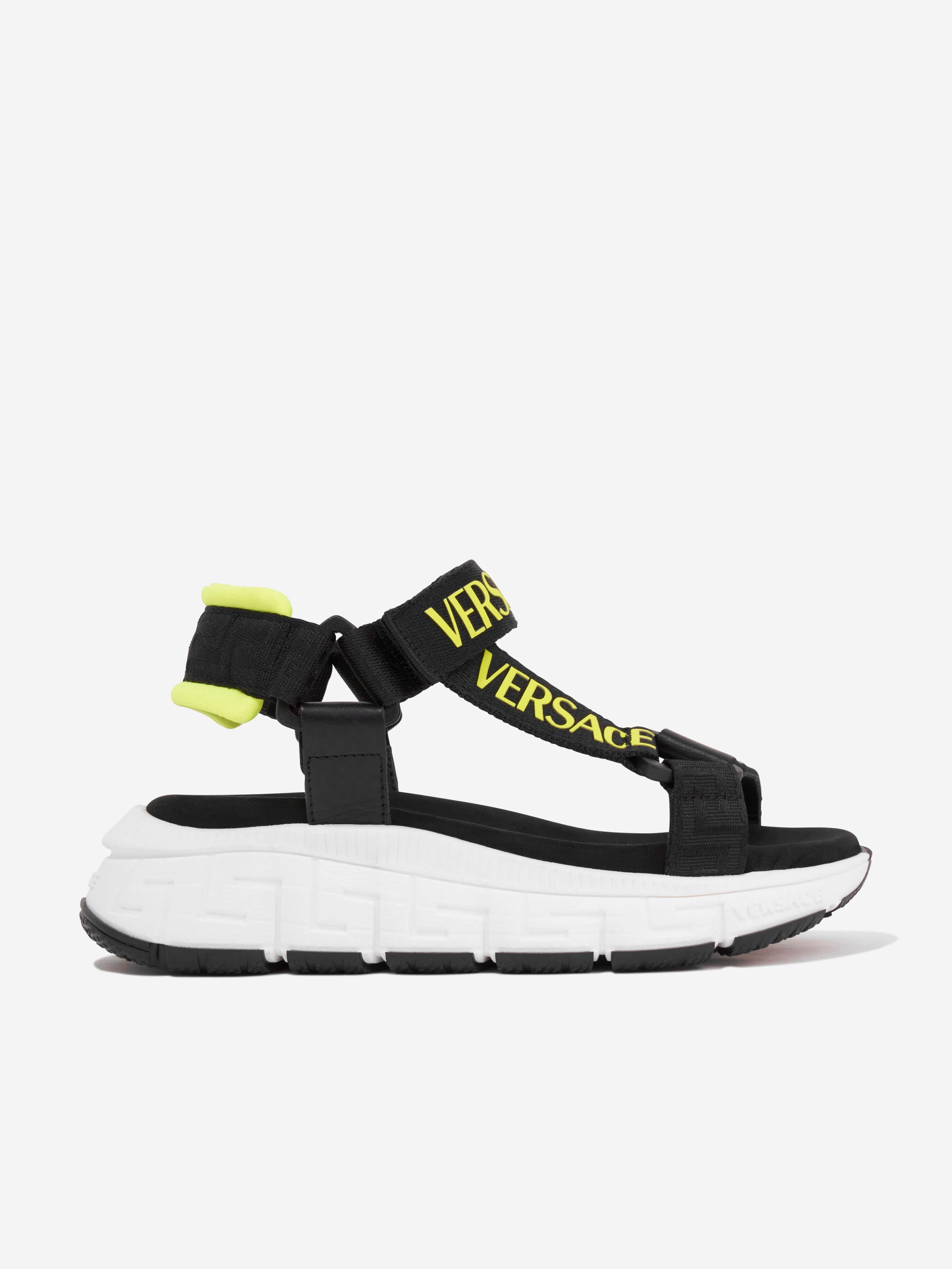 Versace Kids Logo Strap Sandals in Black Online Online Cheap Online