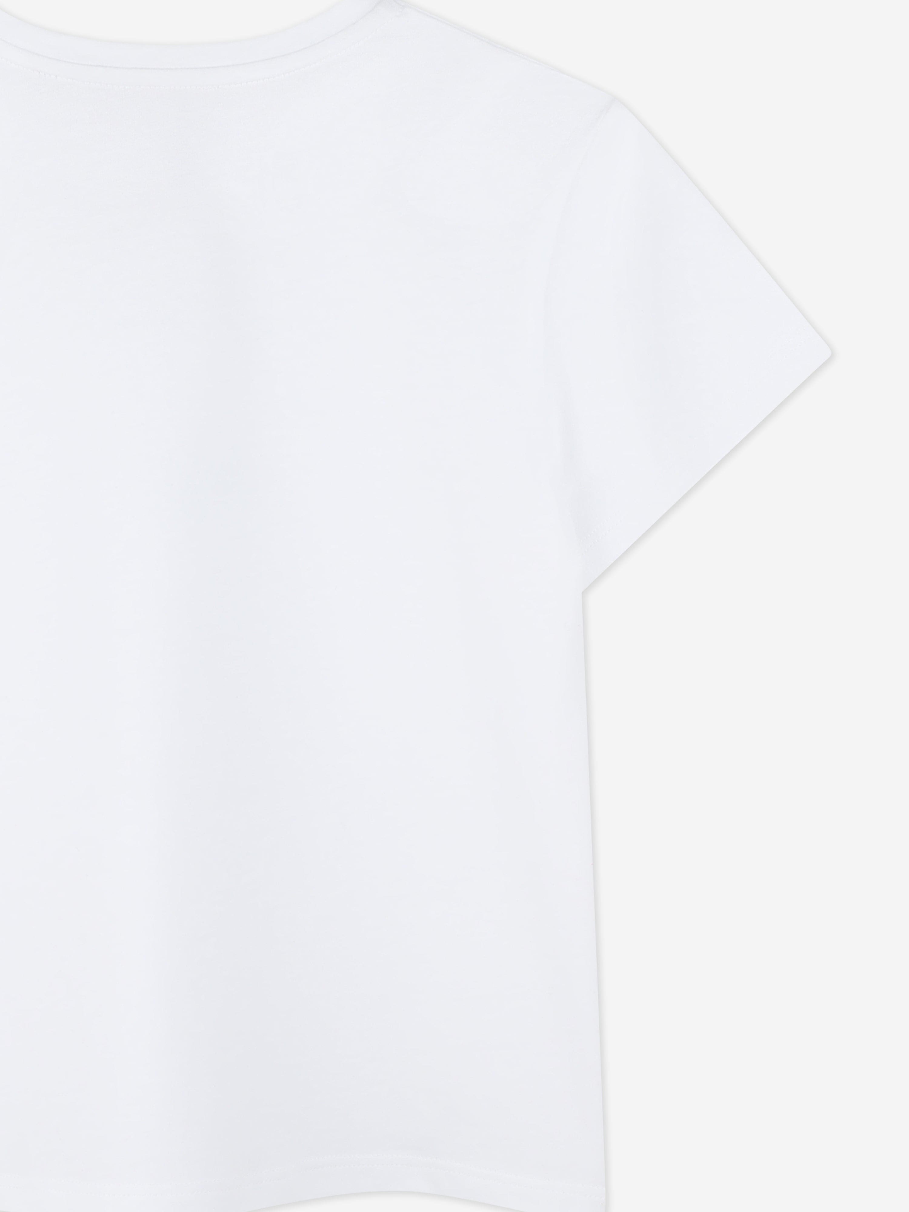 Girls Diamante Signature Logo T-Shirt in White 2025 New Sale Online