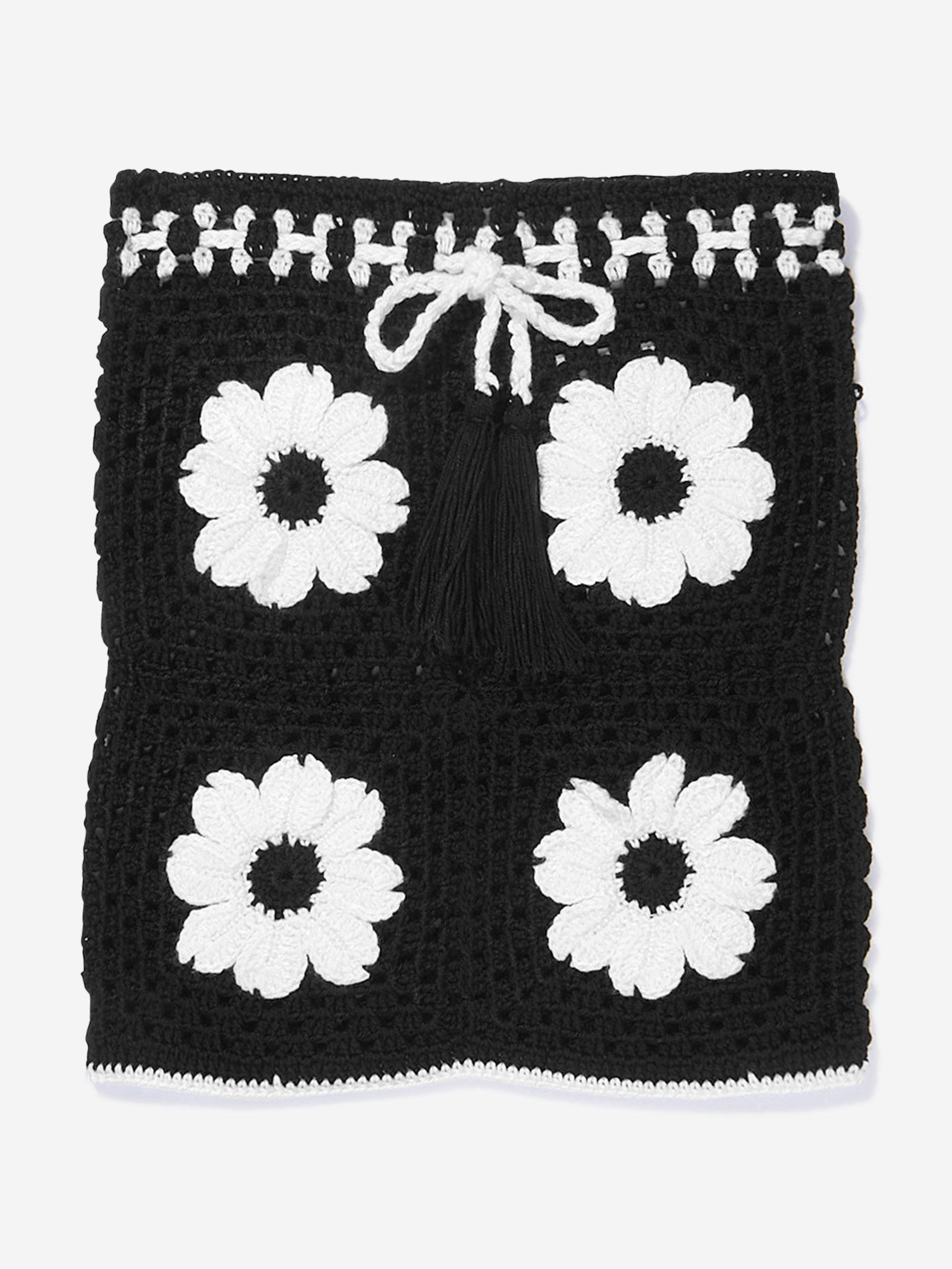 Nessi Byrd Girls Crocheted Flower Oila Skirt in Black Buy Online Cheap Pice