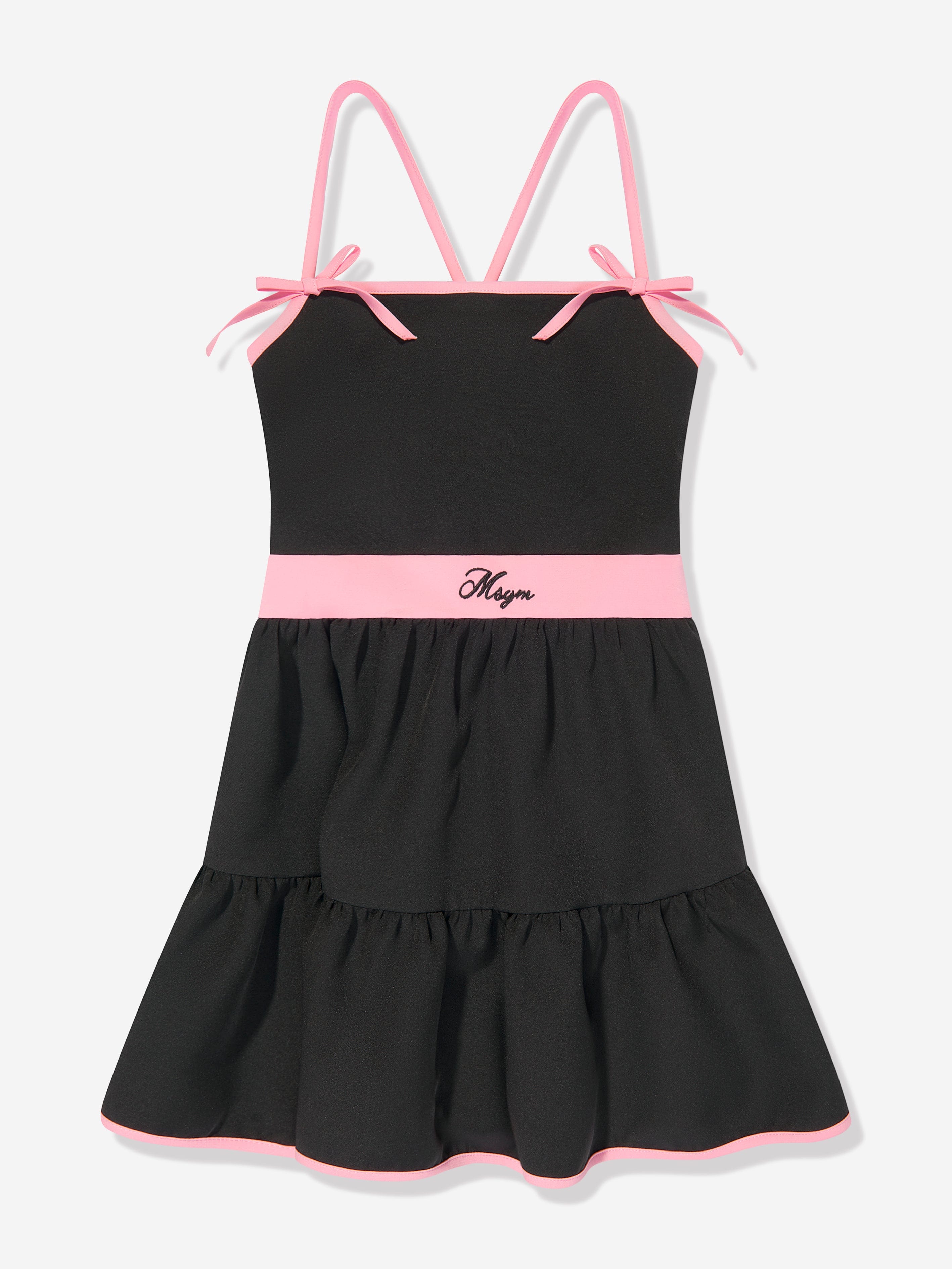 MSGM Girls Cotton Technical Dress in Black Cheapest