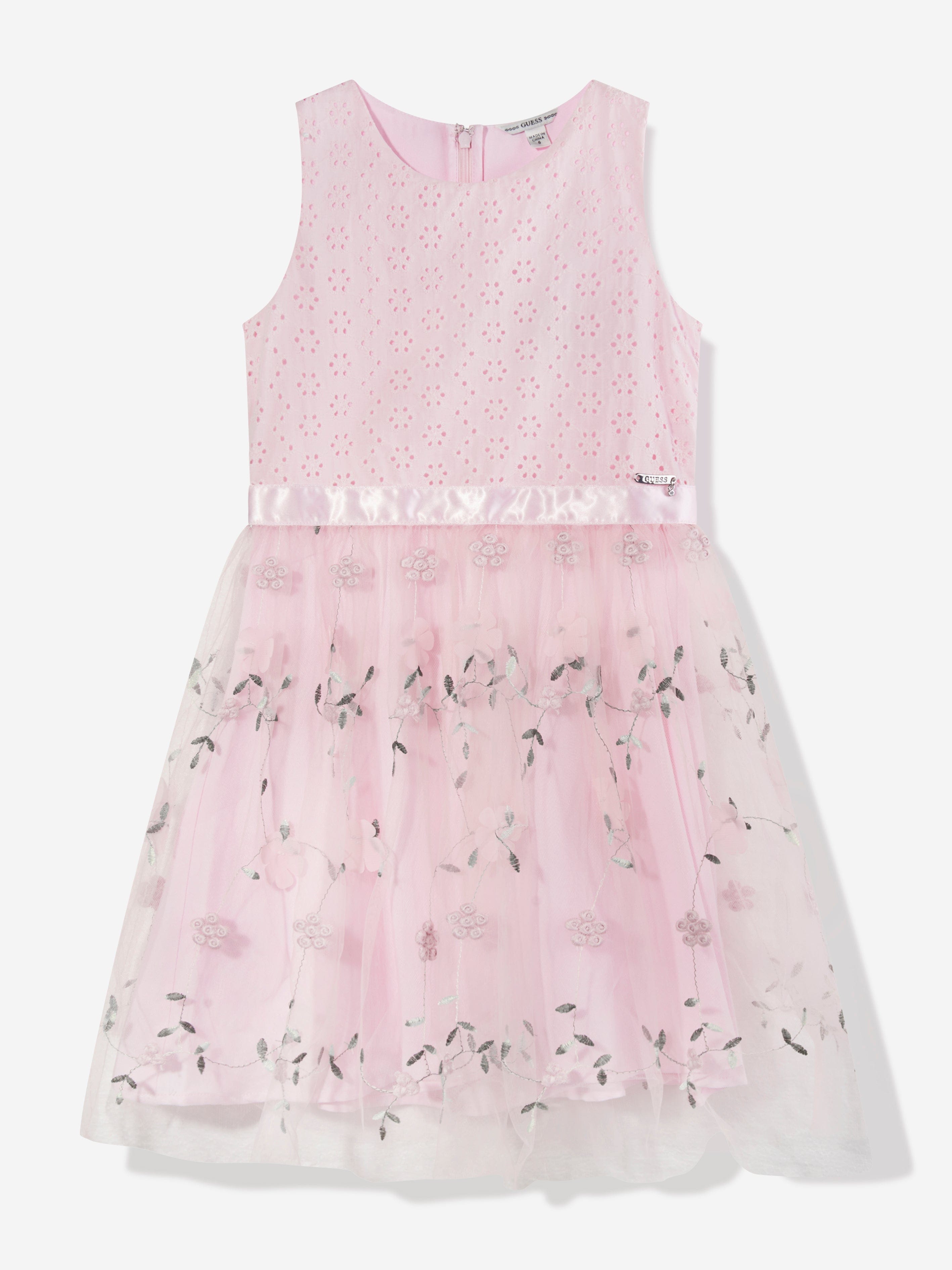 Guess Girls Floral Sleeveless Dress in Pink Quality Free Shipping Outlet