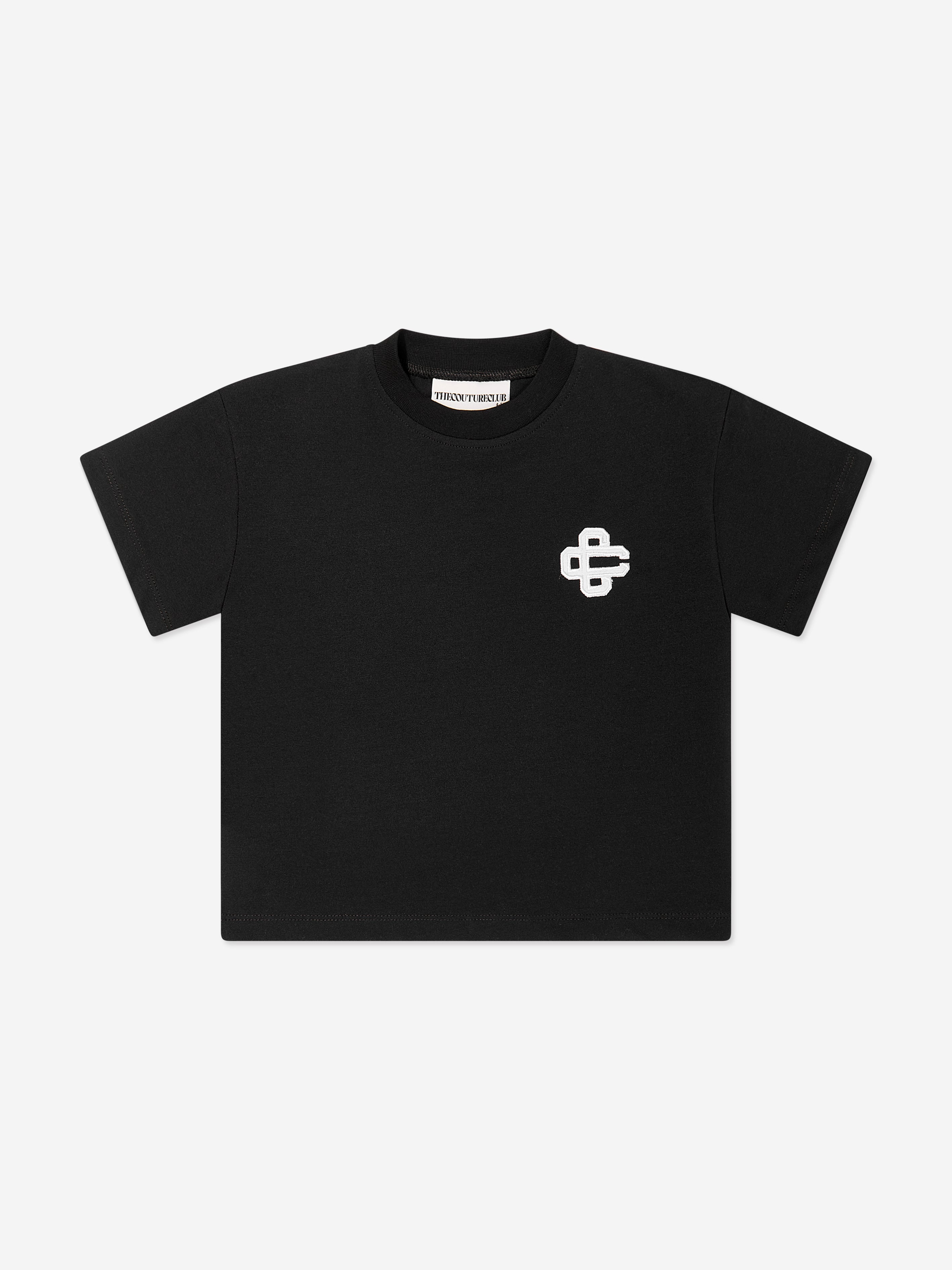 Kids Emblem Applique T-Shirt in Black Authentic Online