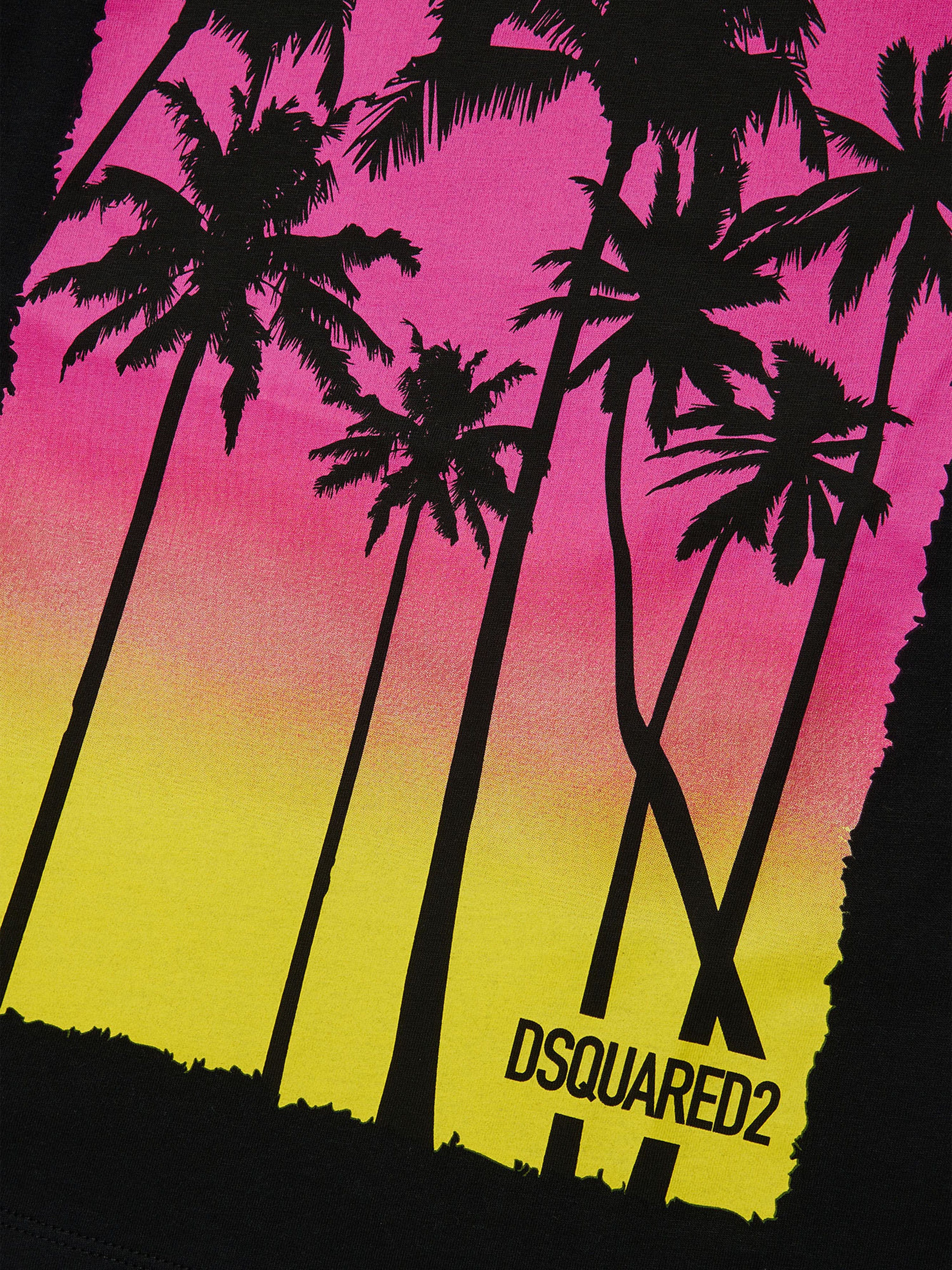 Dsquared2 Kids Palm Tree T-Shirt in Black Sale Great Deals