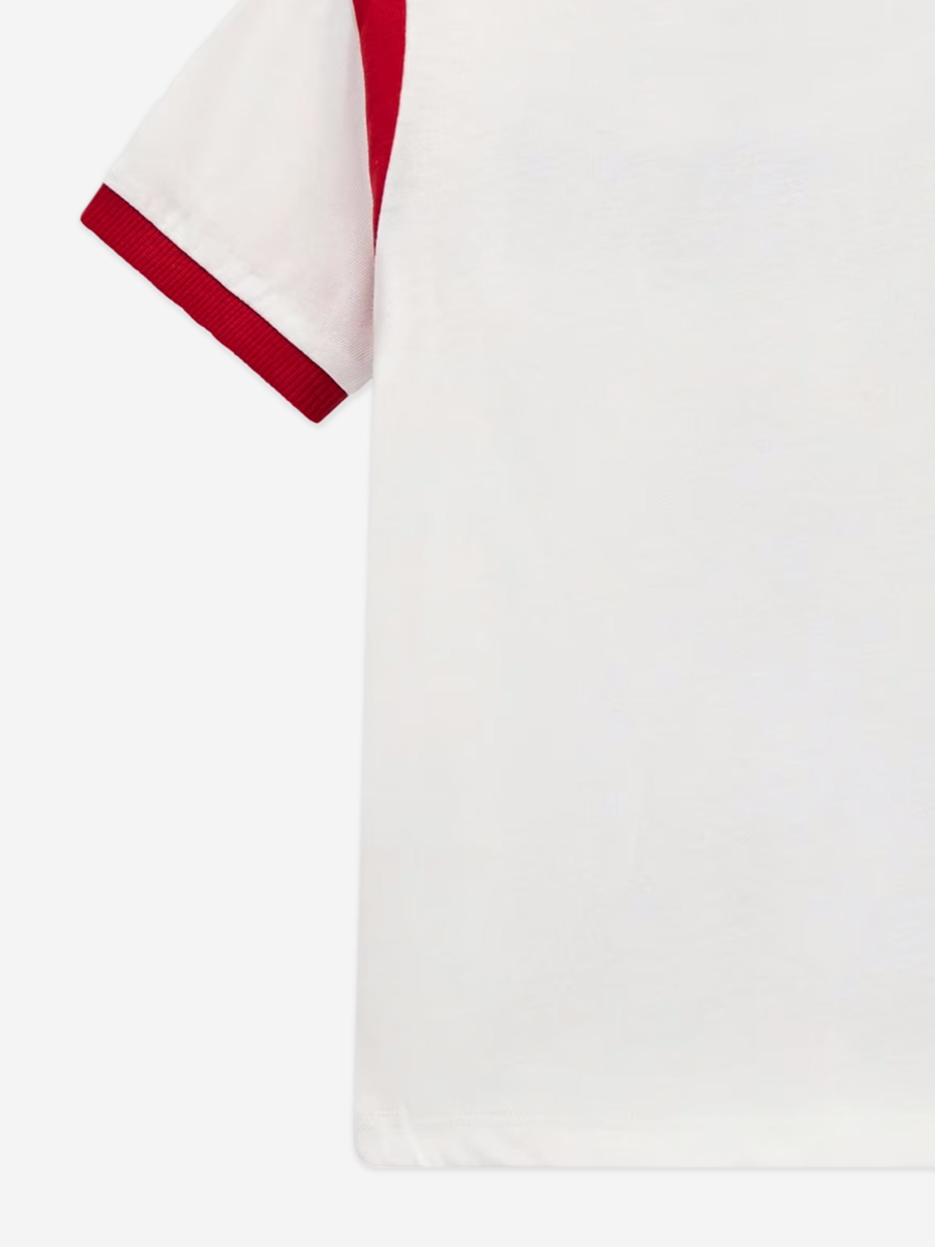 Boys Bear Print T-Shirt in White Cheap Perfect