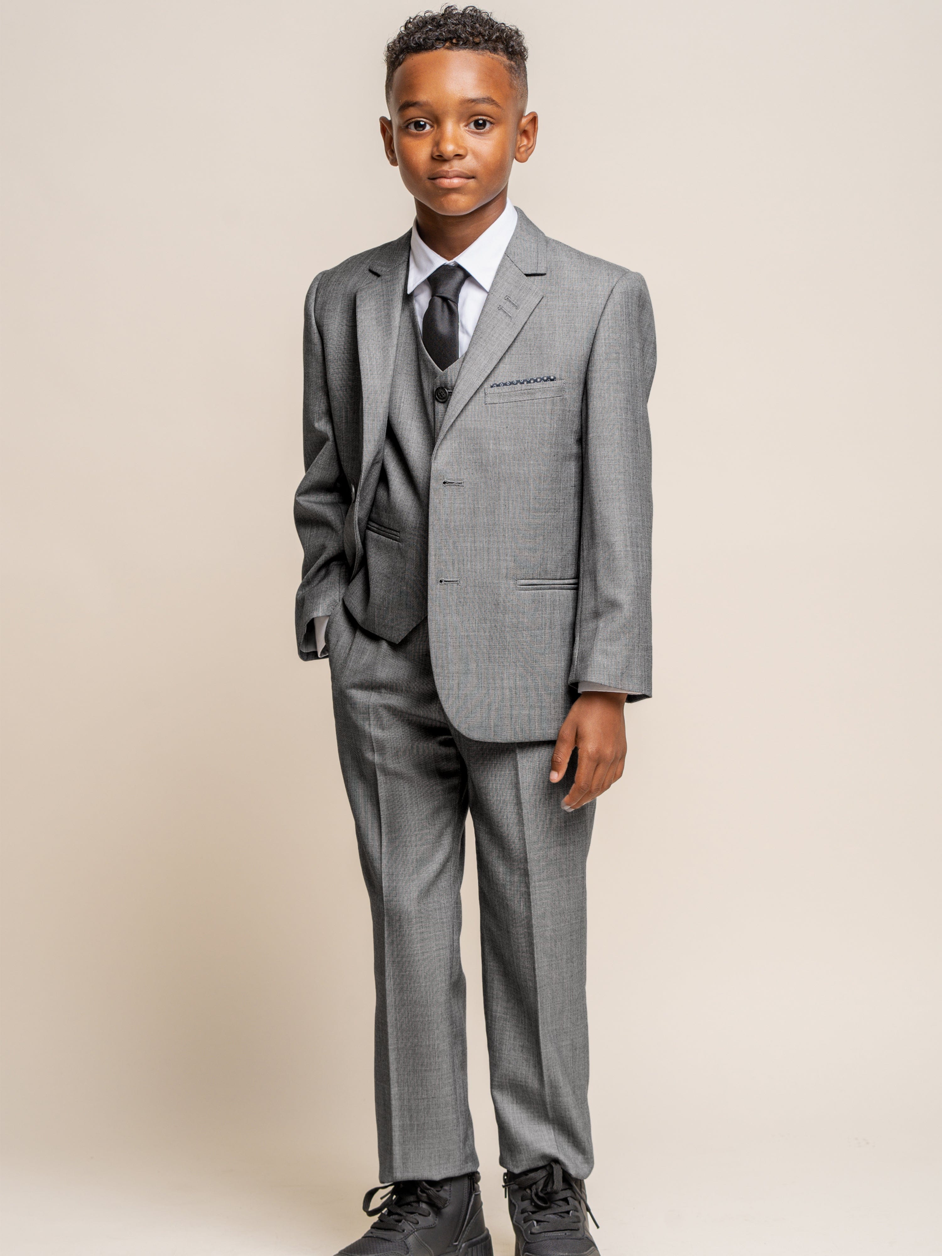 House Of Cavani Boys Reegan 3 Piece Suit in Grey Discount For Cheap