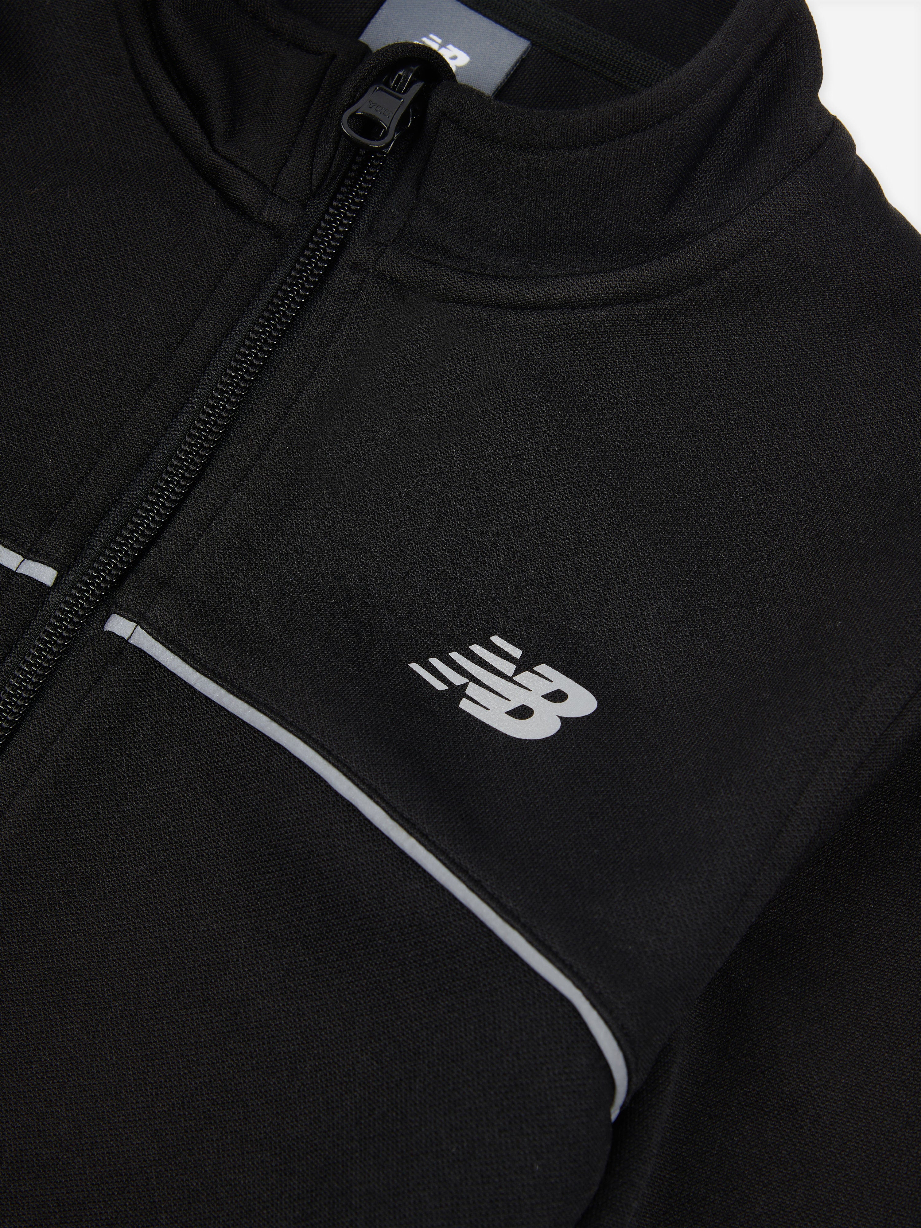 New Balance Boys Tricot Funnel Zip Up Top in Black Explore Online