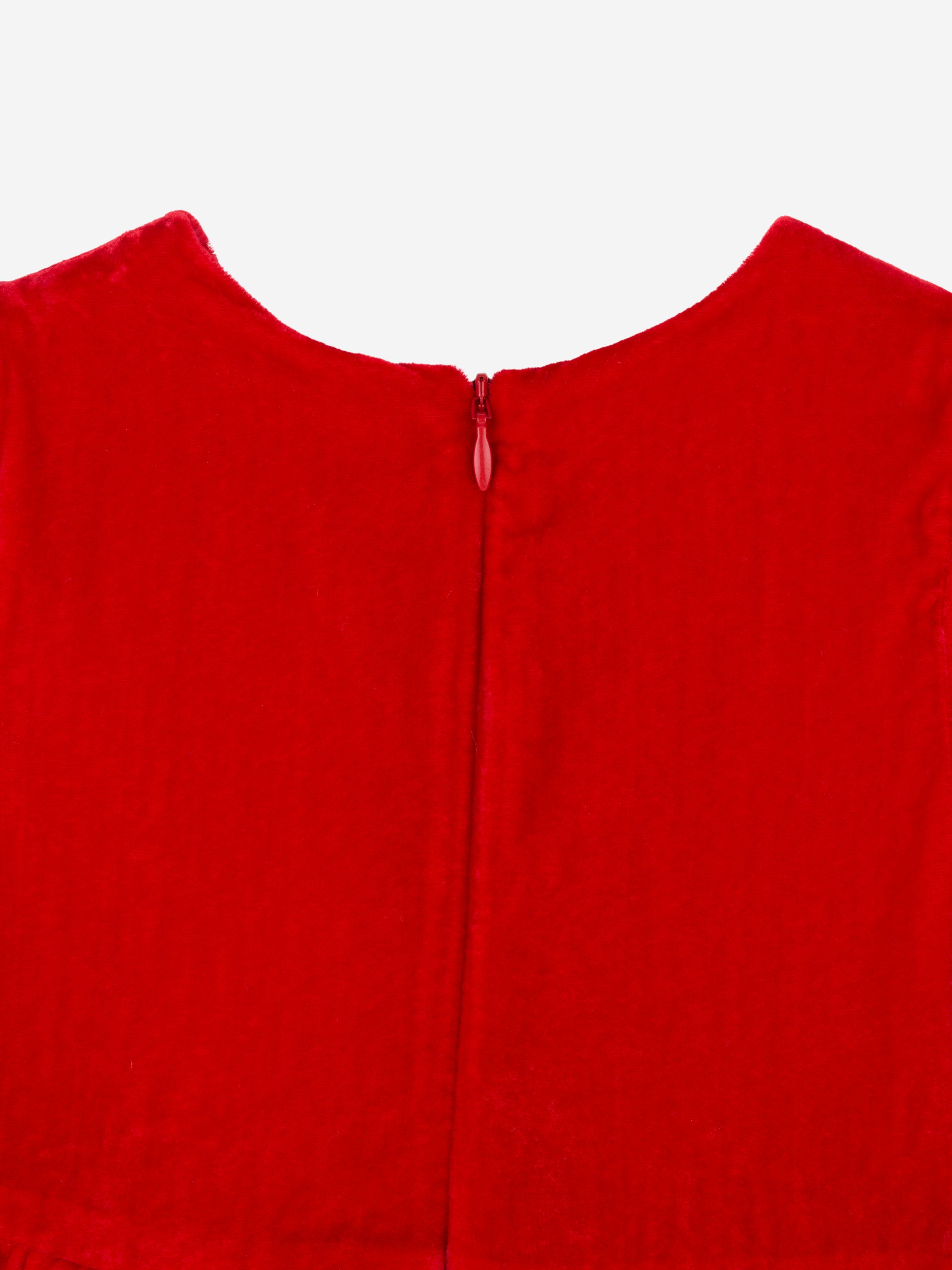 Rachel Riley Girls Tartan Bow Velvet Dress in Red Cheap Sale Discounts