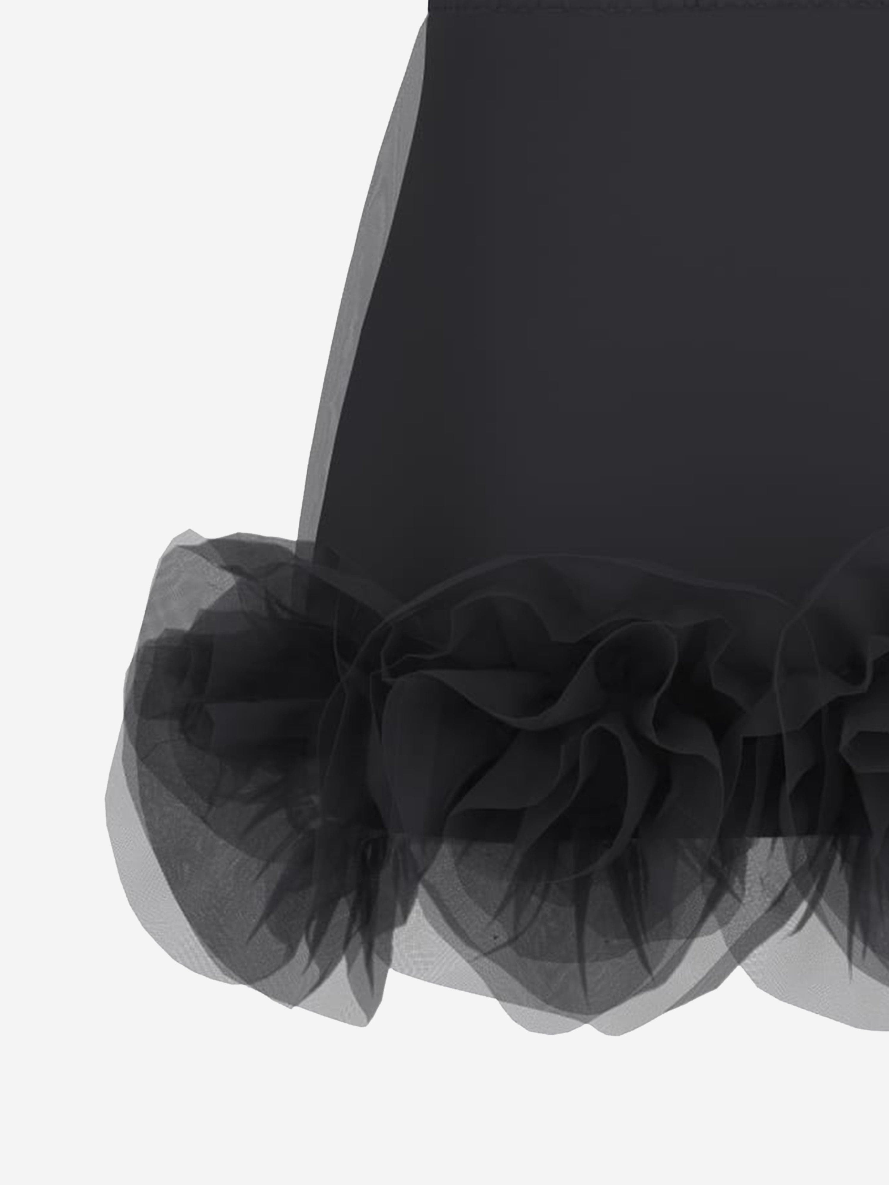 Girls Tulle Midi Skirt in Black Cheap Sale Shop For