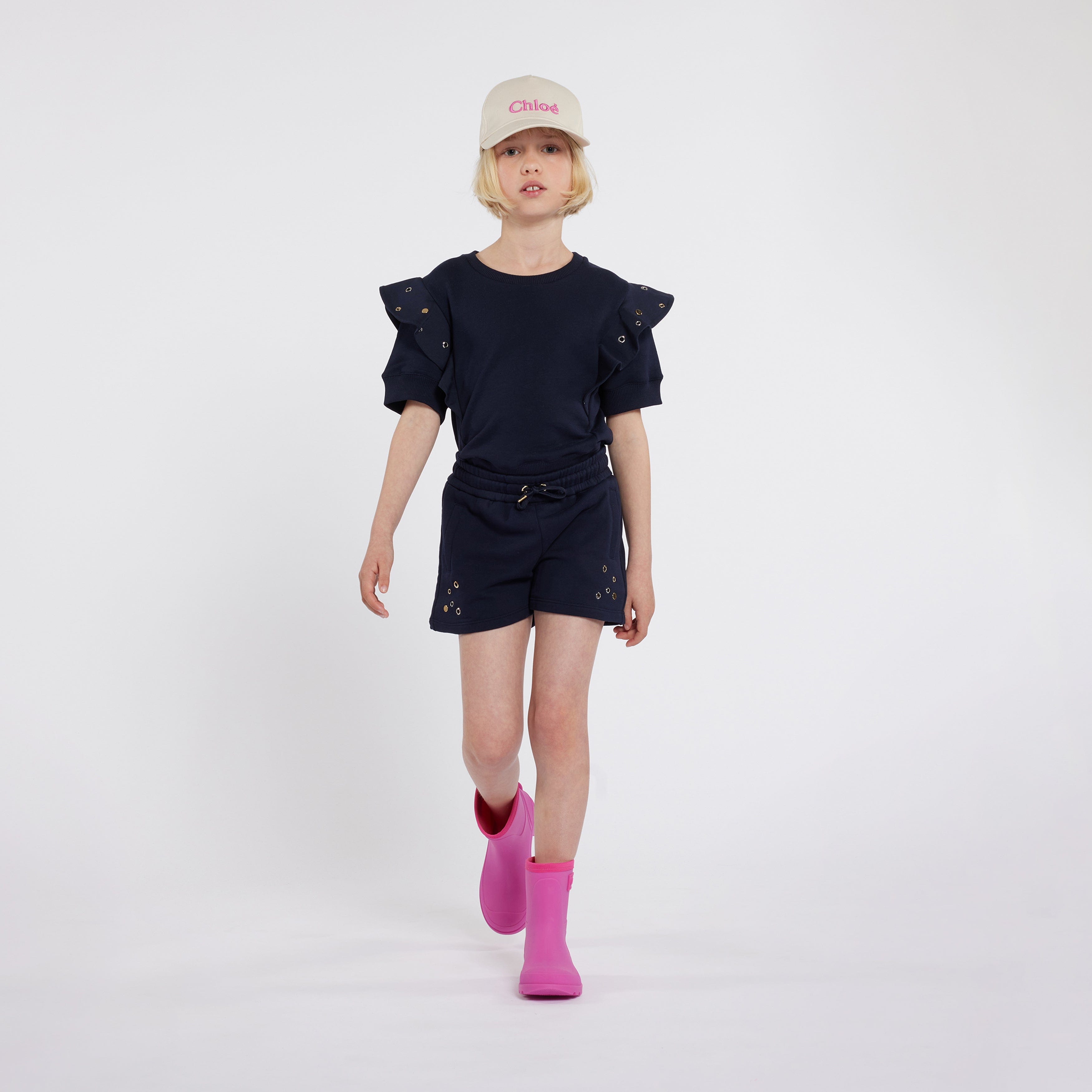 Chlo¨¦ Girls Linen Shorts in Navy Buy Cheap Best Place