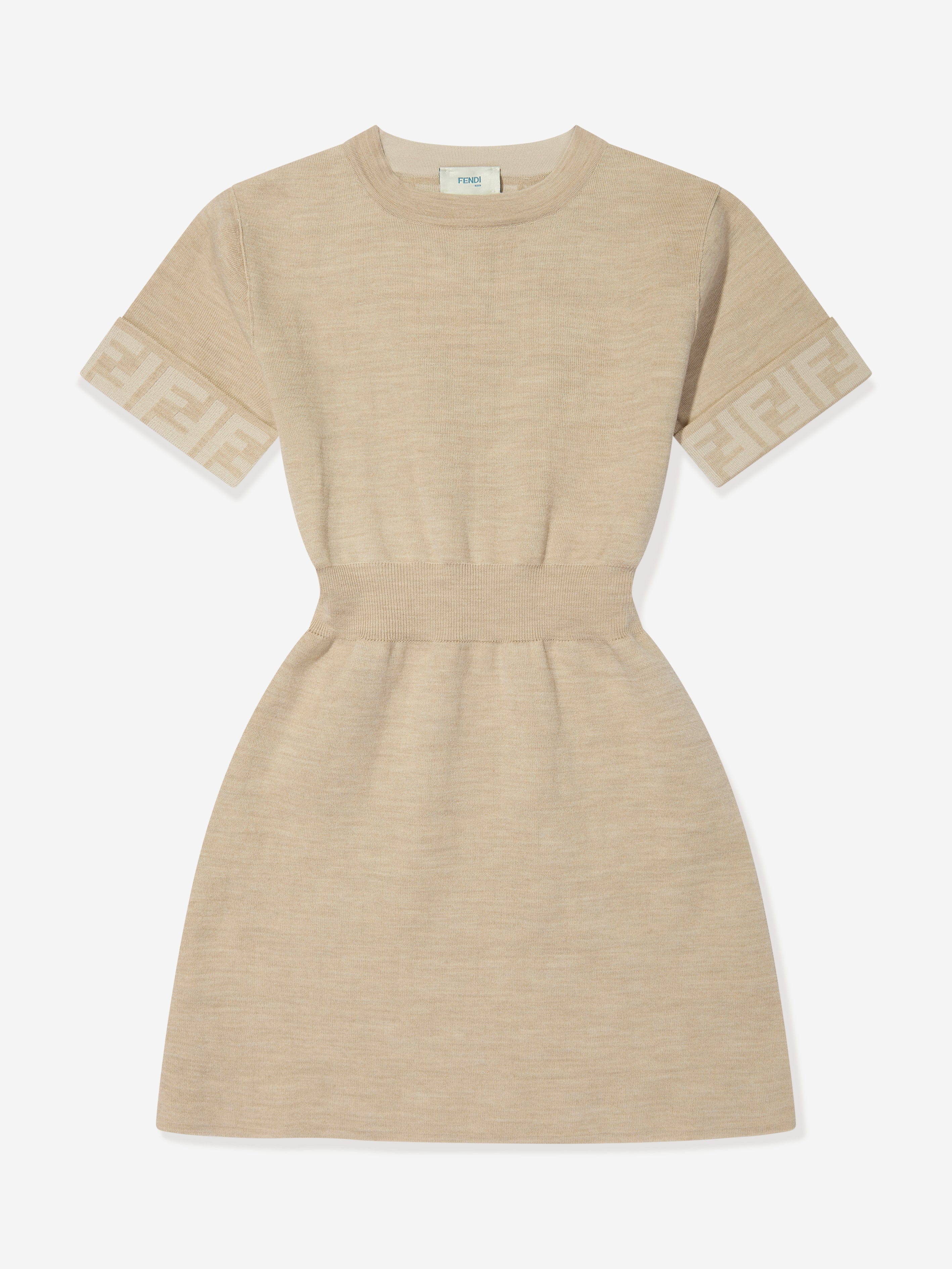 Fendi Girls Knitted FF Logo Dress in Brown Buy Cheap Looking For
