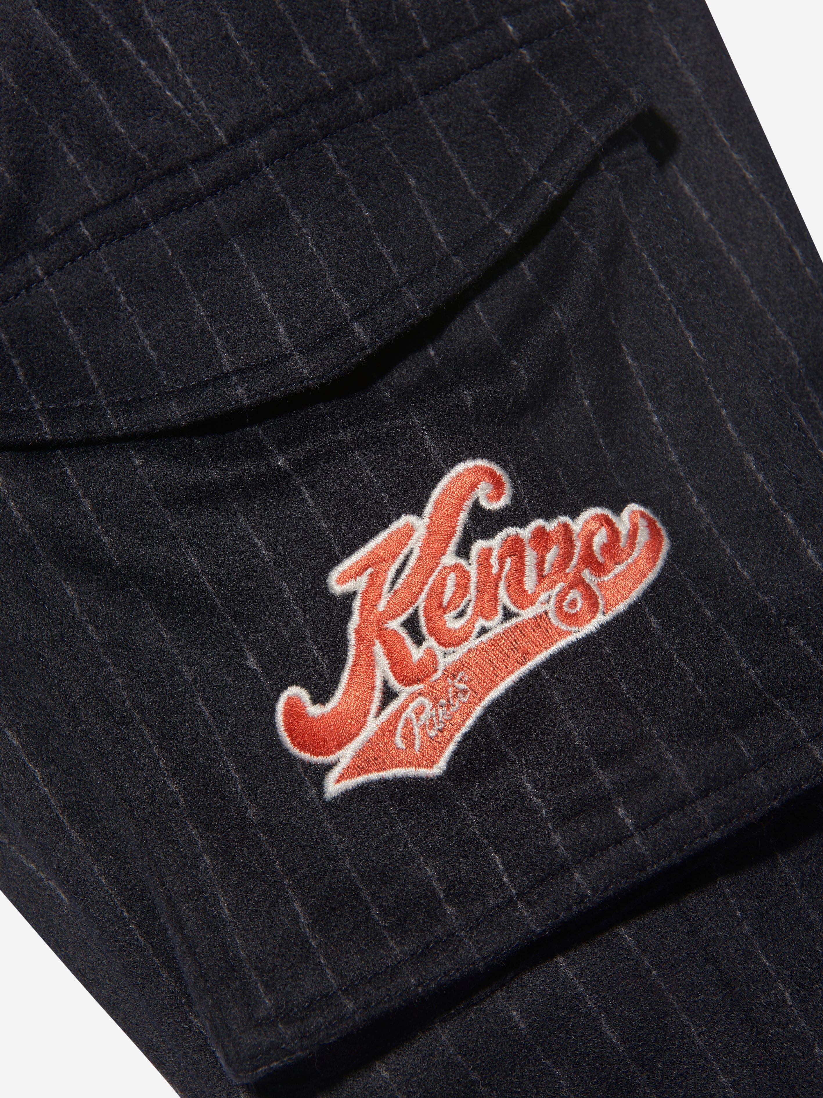 KENZO Boys Striped Cargo Trousers in Navy Discount Online